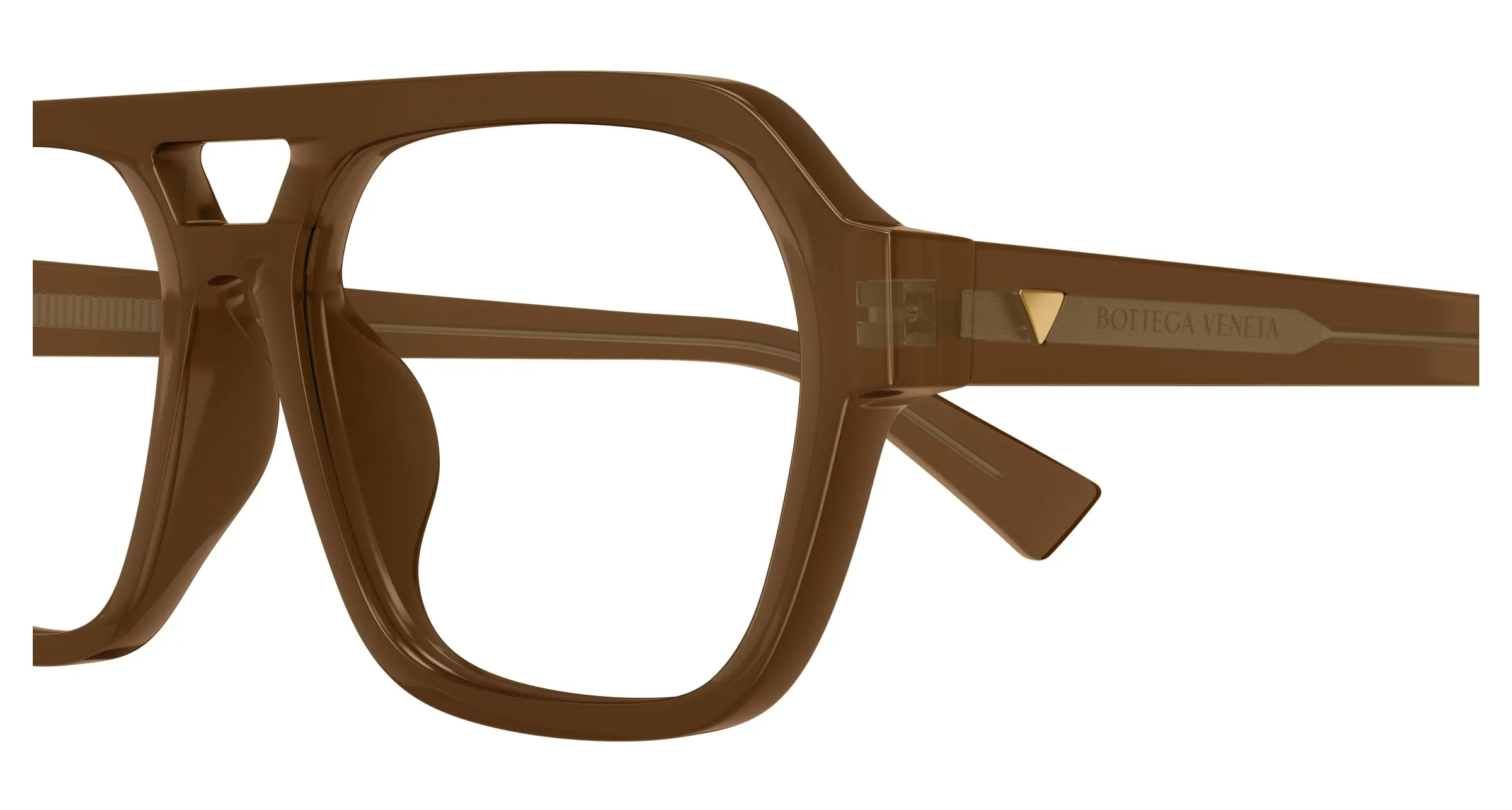 Bottega Veneta BV1336OA 004 Montature da vista Acetato Marrone Trasparente Pilot - immagine 3