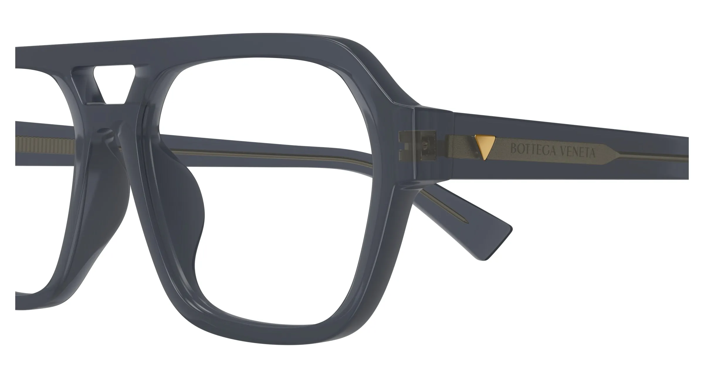 Bottega Veneta BV1336OA 003 Montature da vista Acetato Grigio Trasparente Pilot - immagine 3