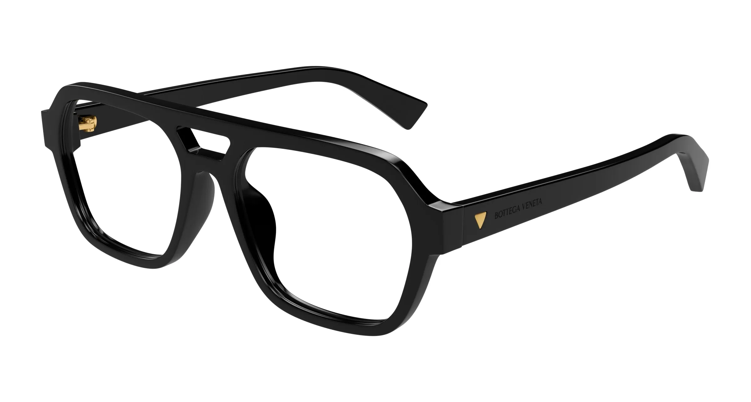 Bottega Veneta BV1336OA 001 Montature da vista Acetato Nero Trasparente Pilot - immagine 1