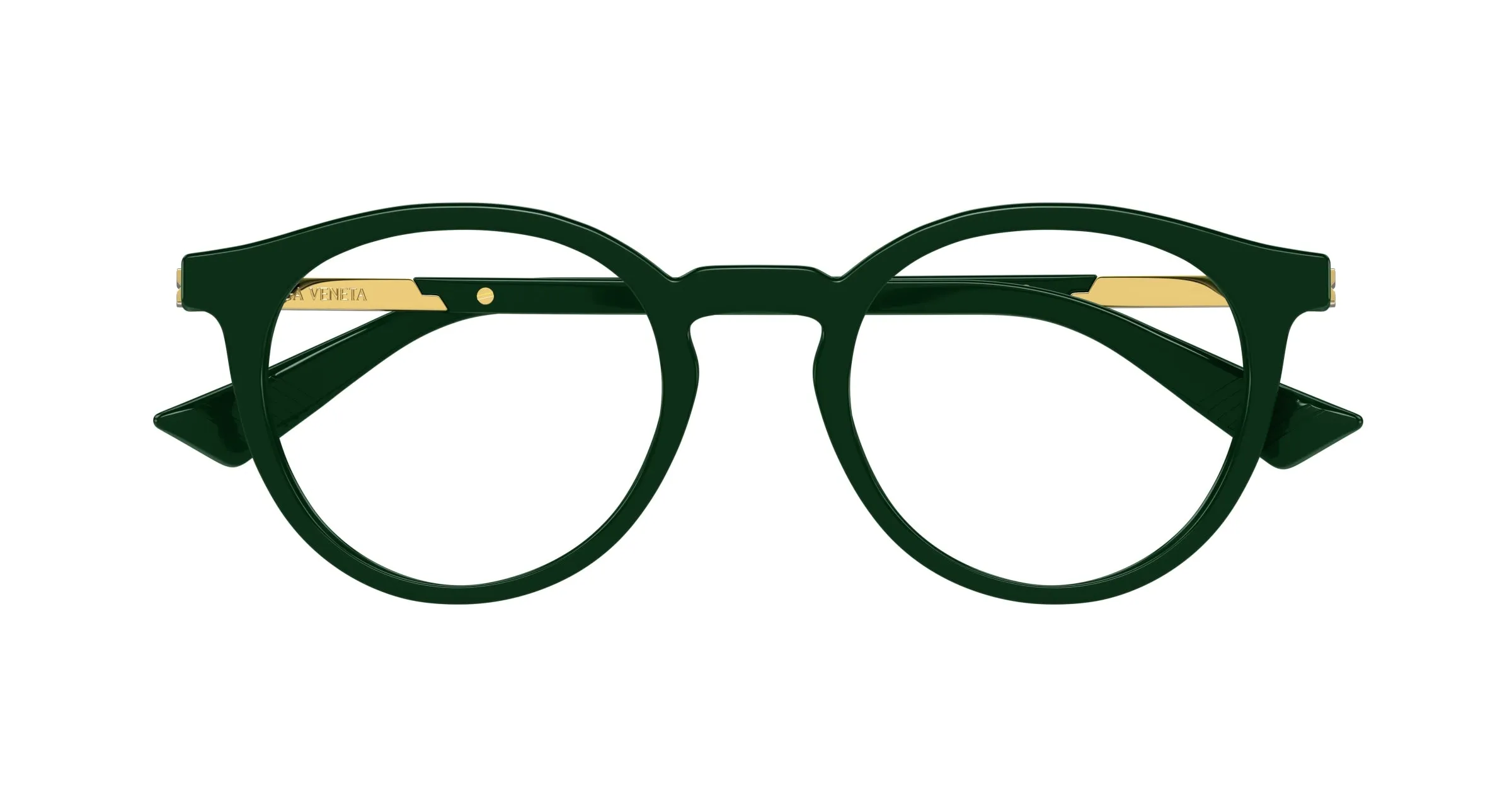 Bottega Veneta BV1335OA 003 Montature da vista Acetato Verde Trasparente Rotonda - immagine 2