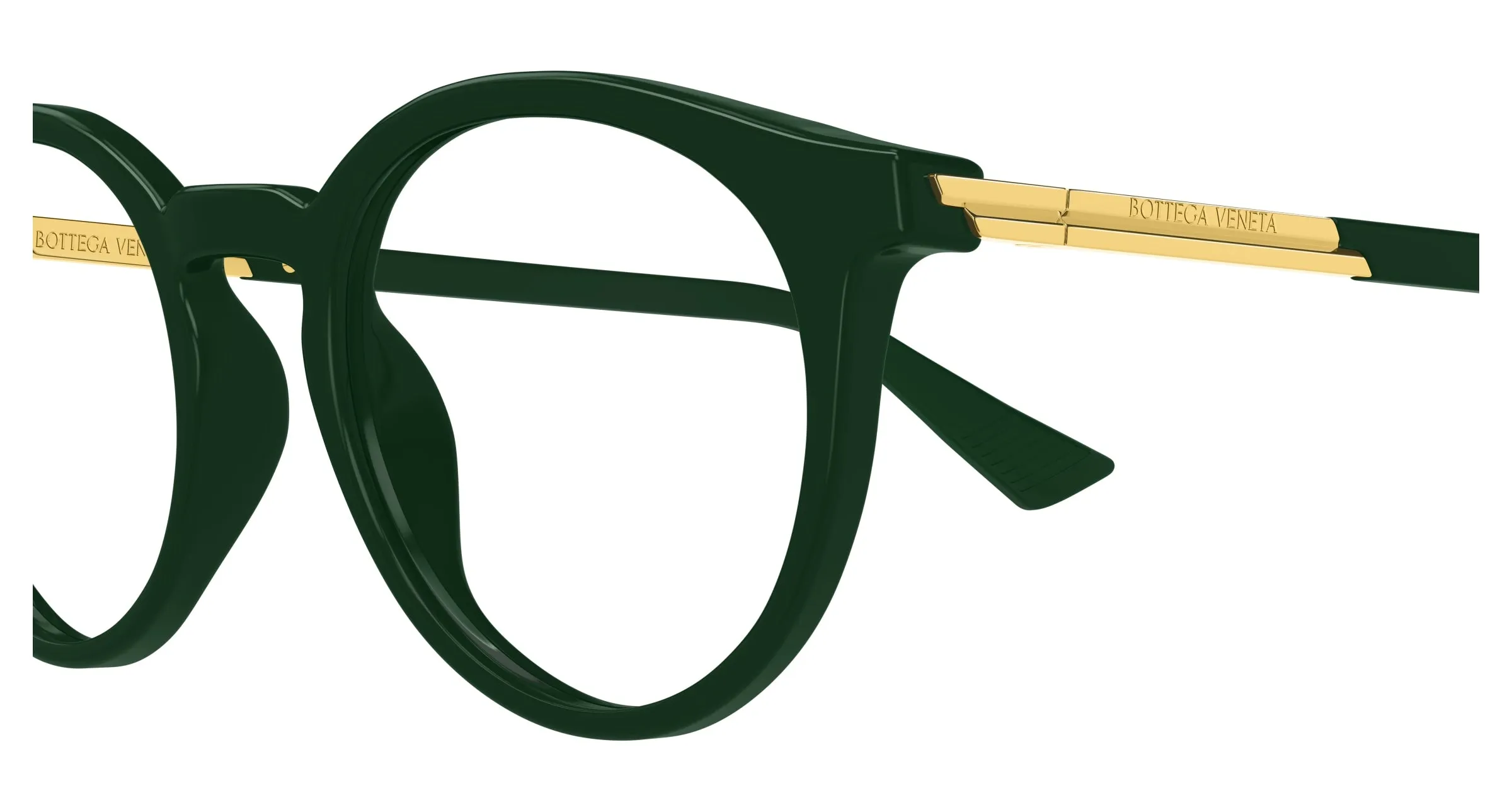 Bottega Veneta BV1335OA 003 Montature da vista Acetato Verde Trasparente Rotonda - immagine 3