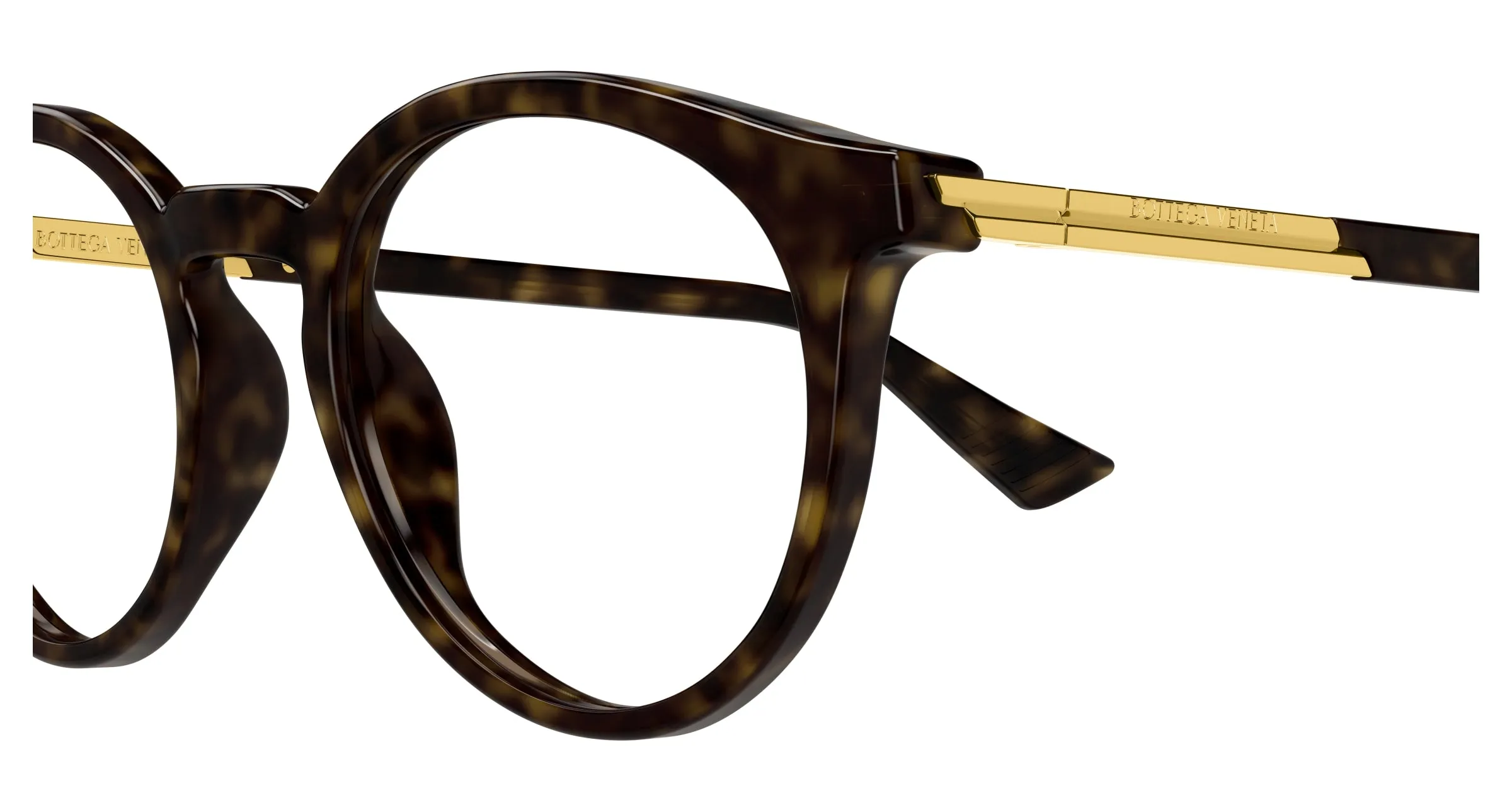 Bottega Veneta BV1335OA 002 Montature da vista Acetato Havana Trasparente Rotonda - immagine 3