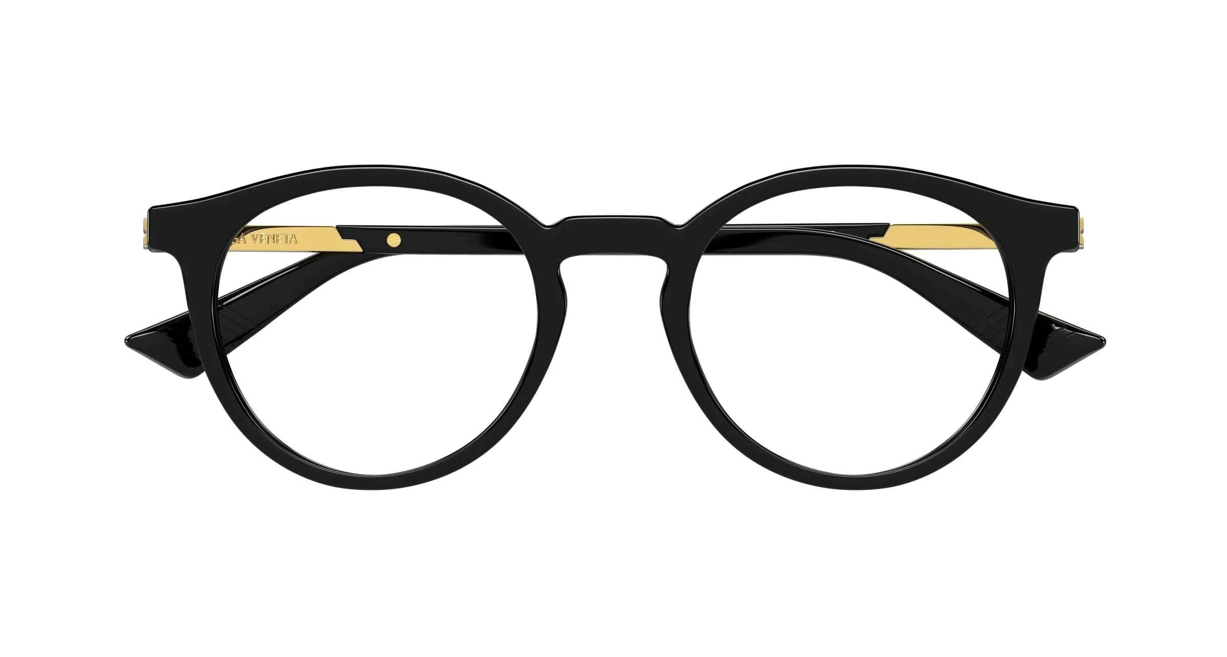 Bottega Veneta BV1335OA 001 Montature da vista Acetato Nero Trasparente Rotonda - immagine 2