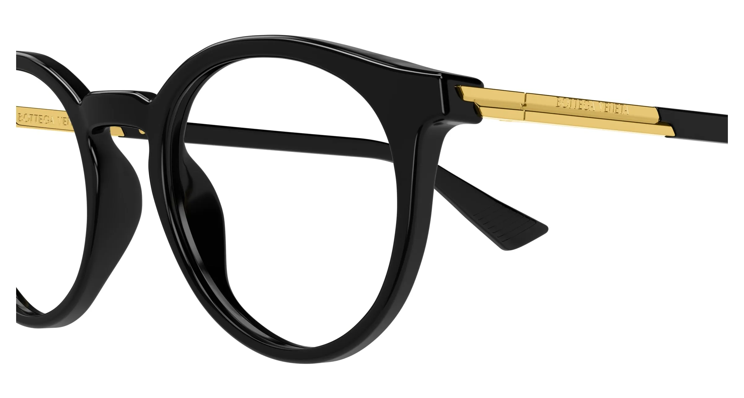 Bottega Veneta BV1335OA 001 Montature da vista Acetato Nero Trasparente Rotonda - immagine 3