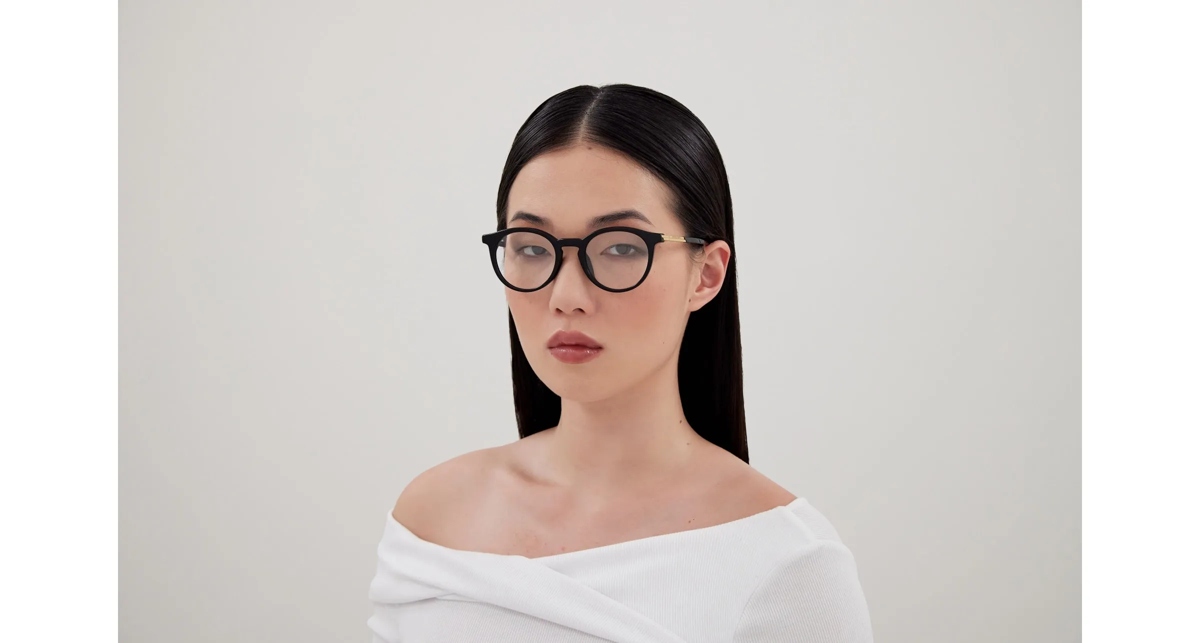 Bottega Veneta BV1335OA 001 Montature da vista Acetato Nero Trasparente Rotonda - immagine 4