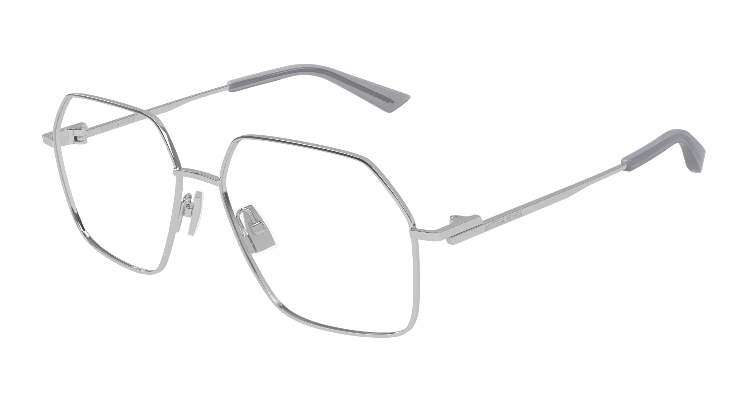 Bottega Veneta BV1332O 005 Montature da vista Metallo Argento Trasparente Squadrata - immagine 1