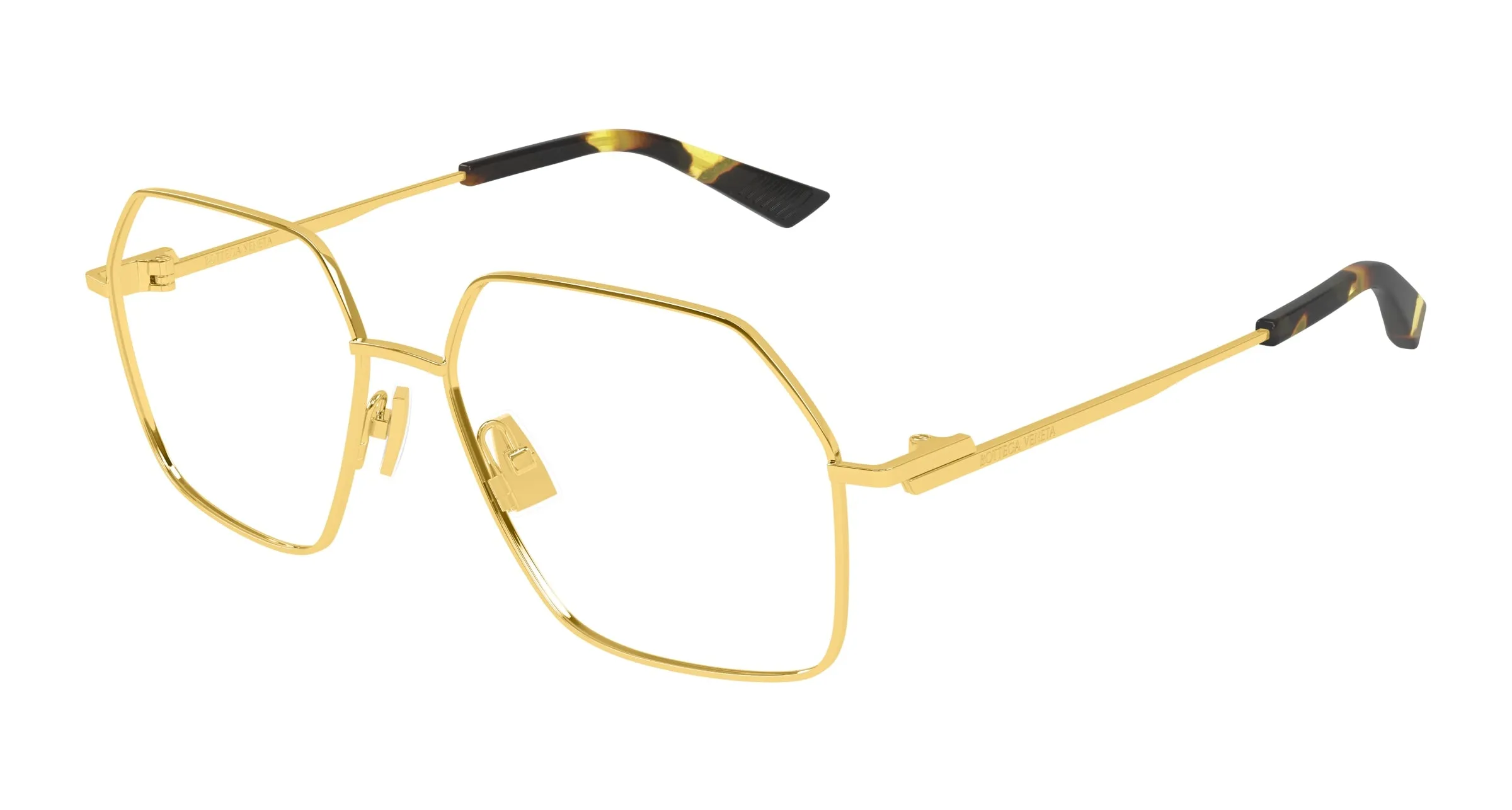 Bottega Veneta BV1332O 002 Montature da vista Metallo Oro Trasparente Squadrata - immagine 1