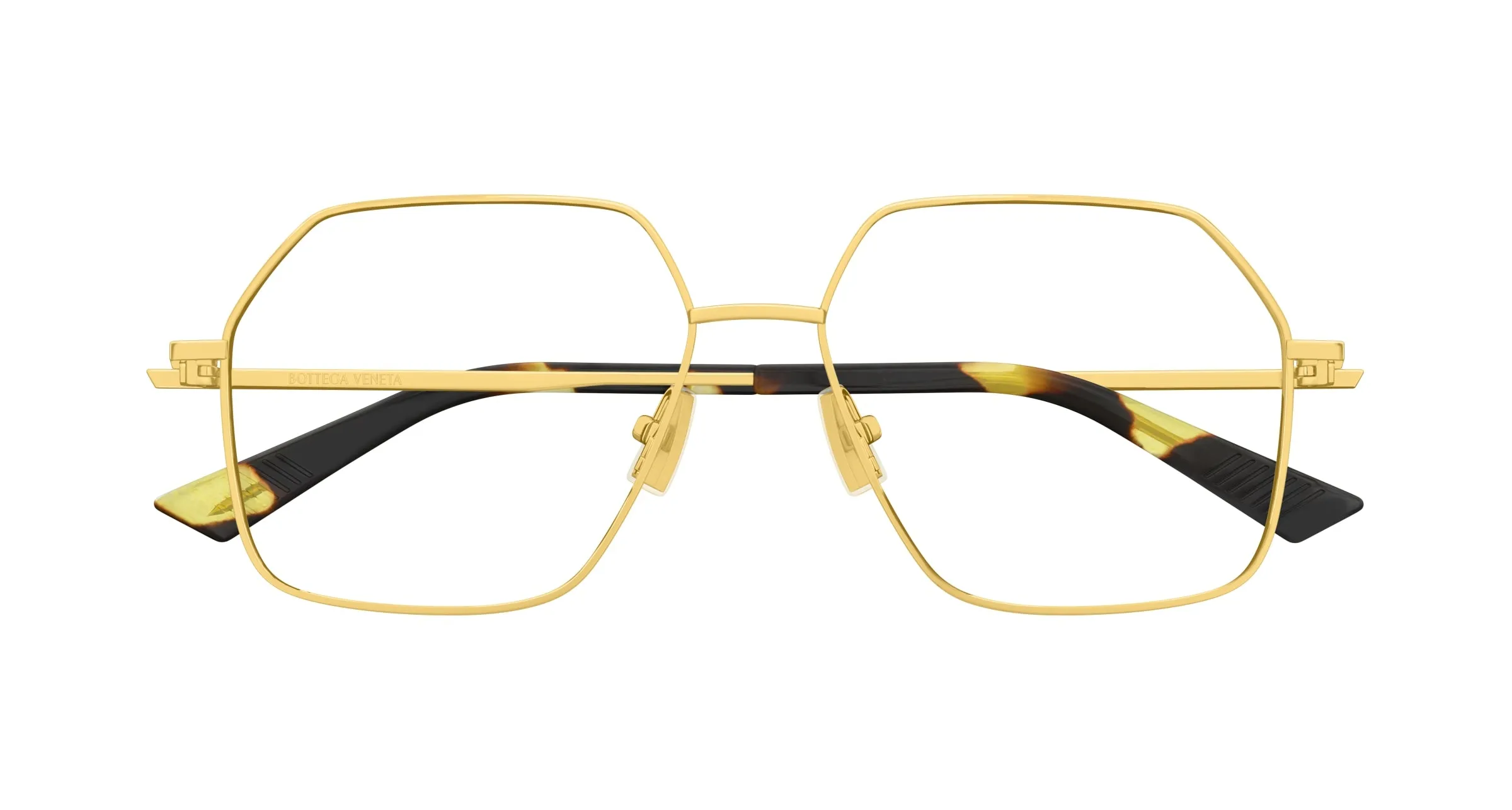 Bottega Veneta BV1332O 002 Montature da vista Metallo Oro Trasparente Squadrata - immagine 2