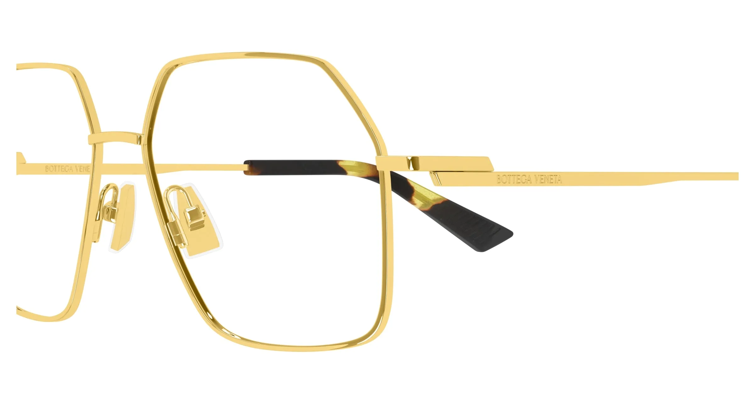 Bottega Veneta BV1332O 002 Montature da vista Metallo Oro Trasparente Squadrata - immagine 3