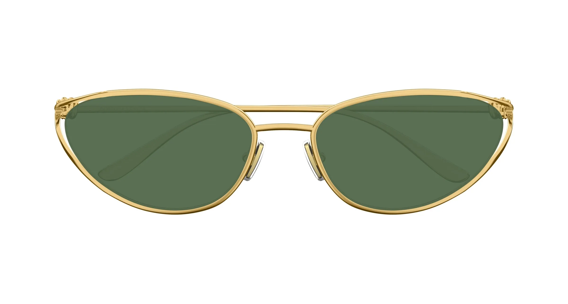 Bottega Veneta BV1330S 004 Occhiali da sole Metallo Oro Verde Cat Eye - immagine 2