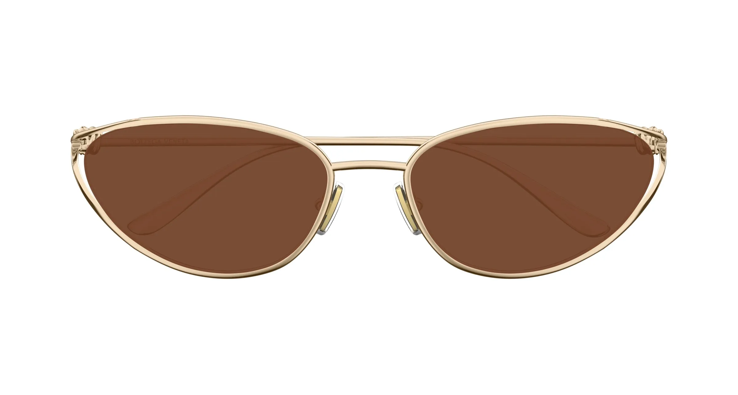 Bottega Veneta BV1330S 003 Occhiali da sole Metallo Oro Marrone Cat Eye - immagine 2