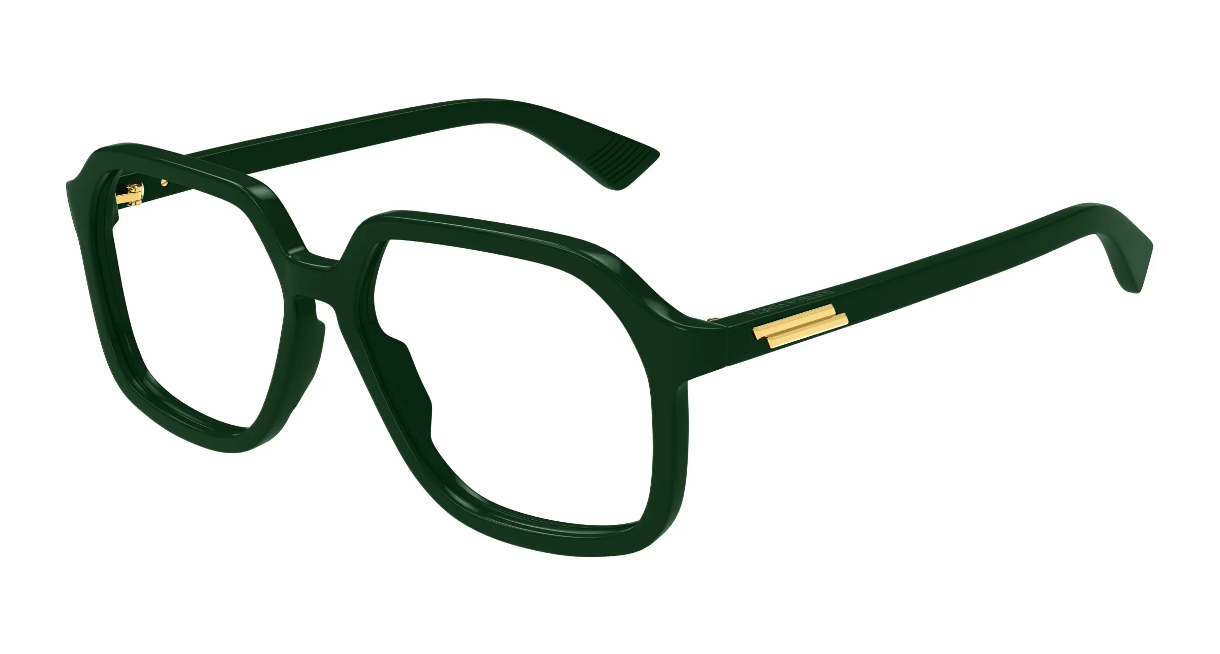 Bottega Veneta BV1329O 003 Montature da vista Acetato Verde Trasparente Squadrata - immagine 1