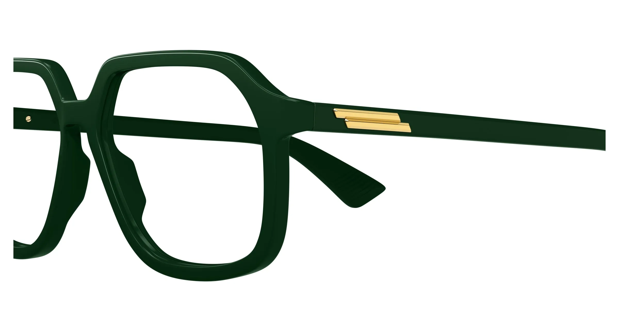 Bottega Veneta BV1329O 003 Montature da vista Acetato Verde Trasparente Squadrata - immagine 3