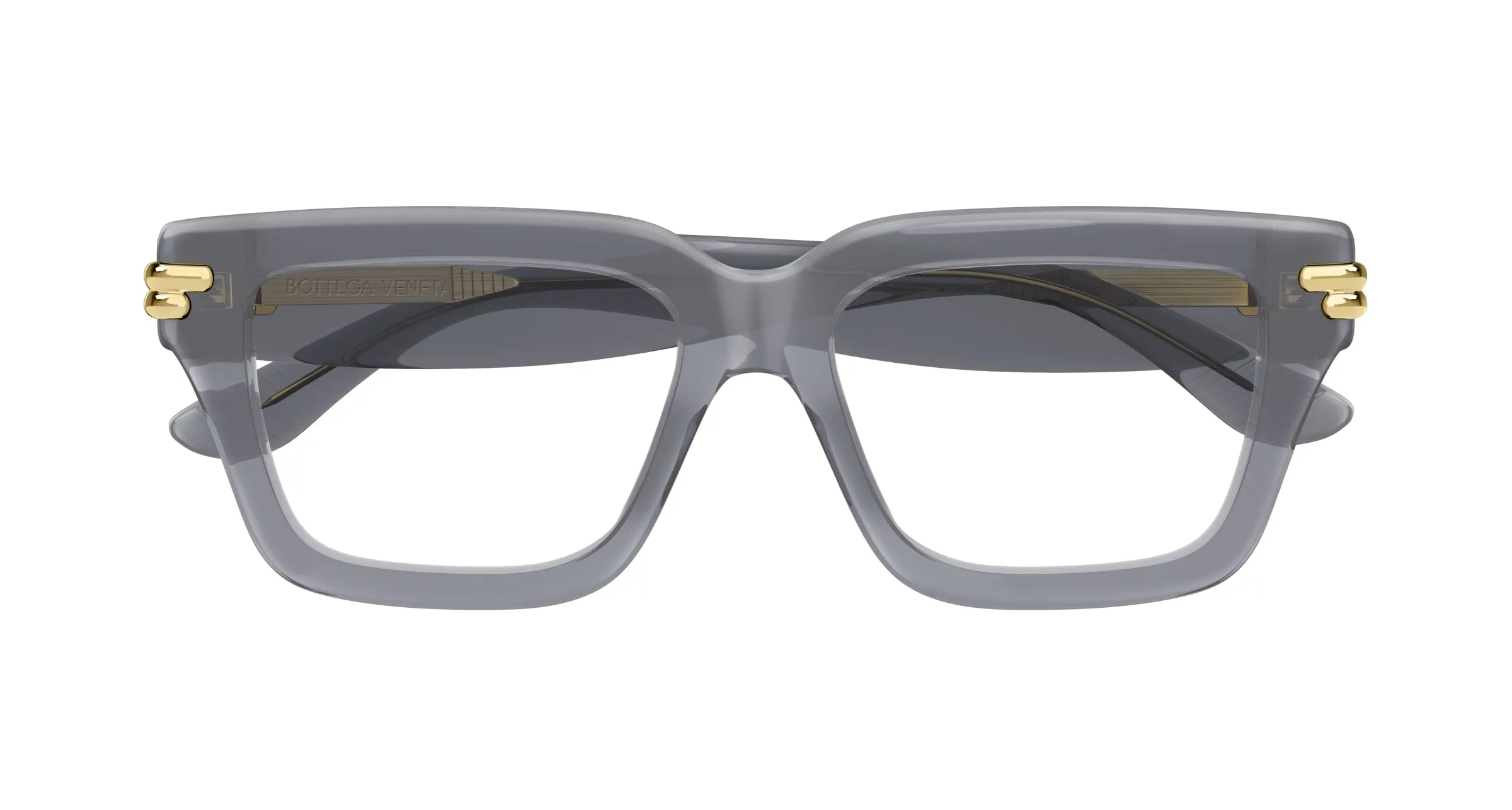 Bottega Veneta BV1324O 005 Montature da vista Acetato Grigio Trasparente Squadrata - immagine 2