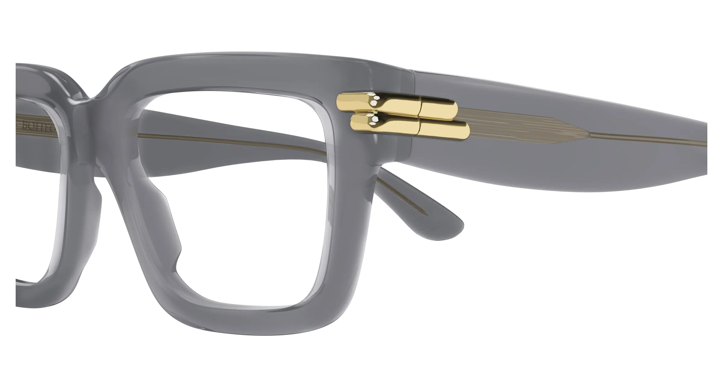 Bottega Veneta BV1324O 005 Montature da vista Acetato Grigio Trasparente Squadrata - immagine 3