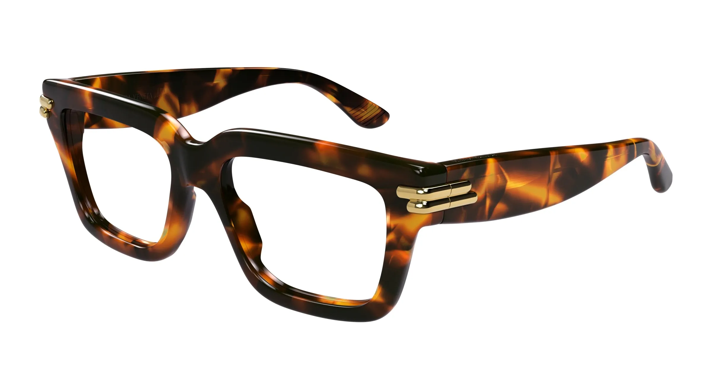 Bottega Veneta BV1324O 002 Montature da vista Acetato Havana Trasparente Squadrata - immagine 1