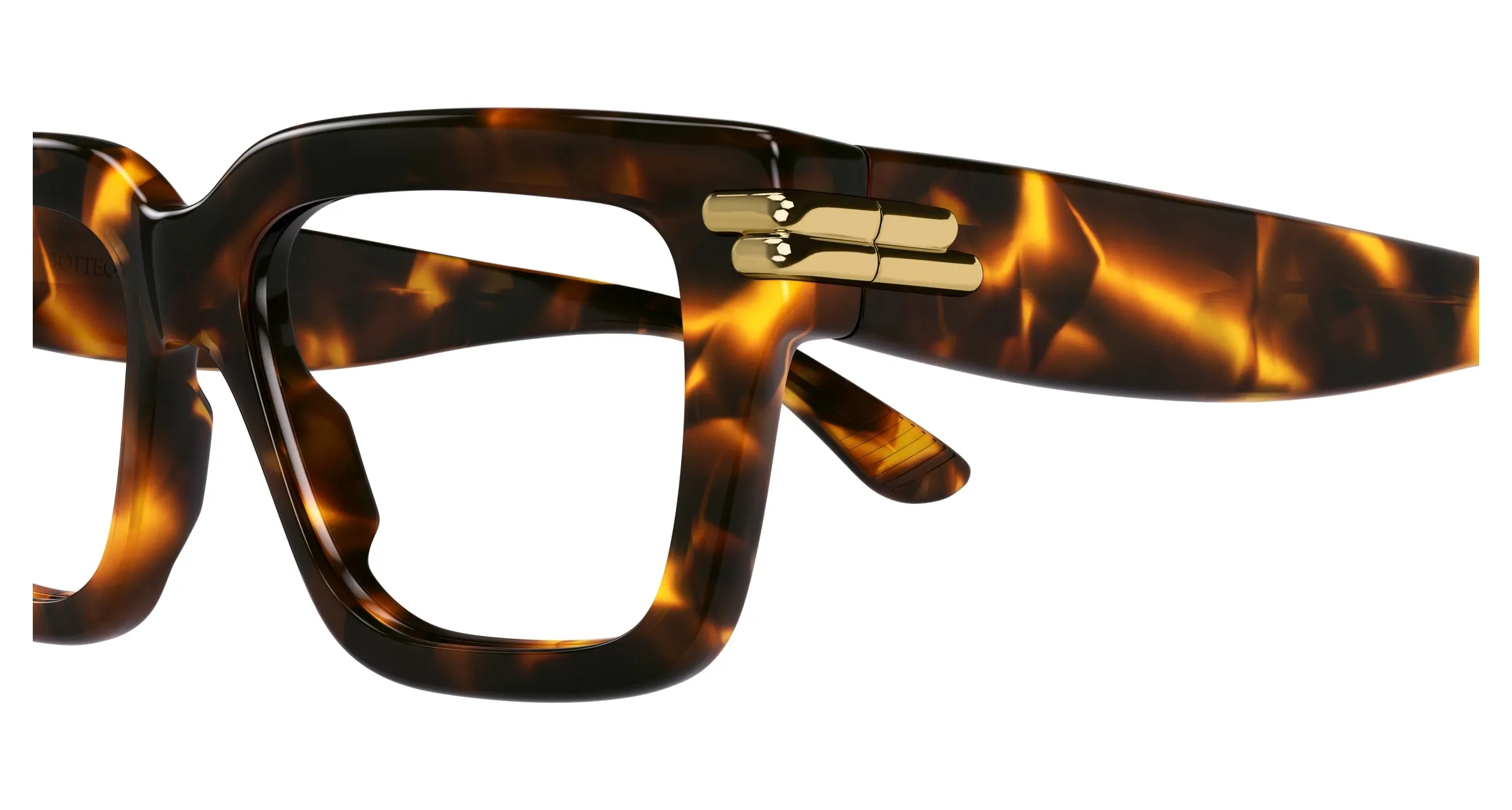 Bottega Veneta BV1324O 002 Montature da vista Acetato Havana Trasparente Squadrata - immagine 3