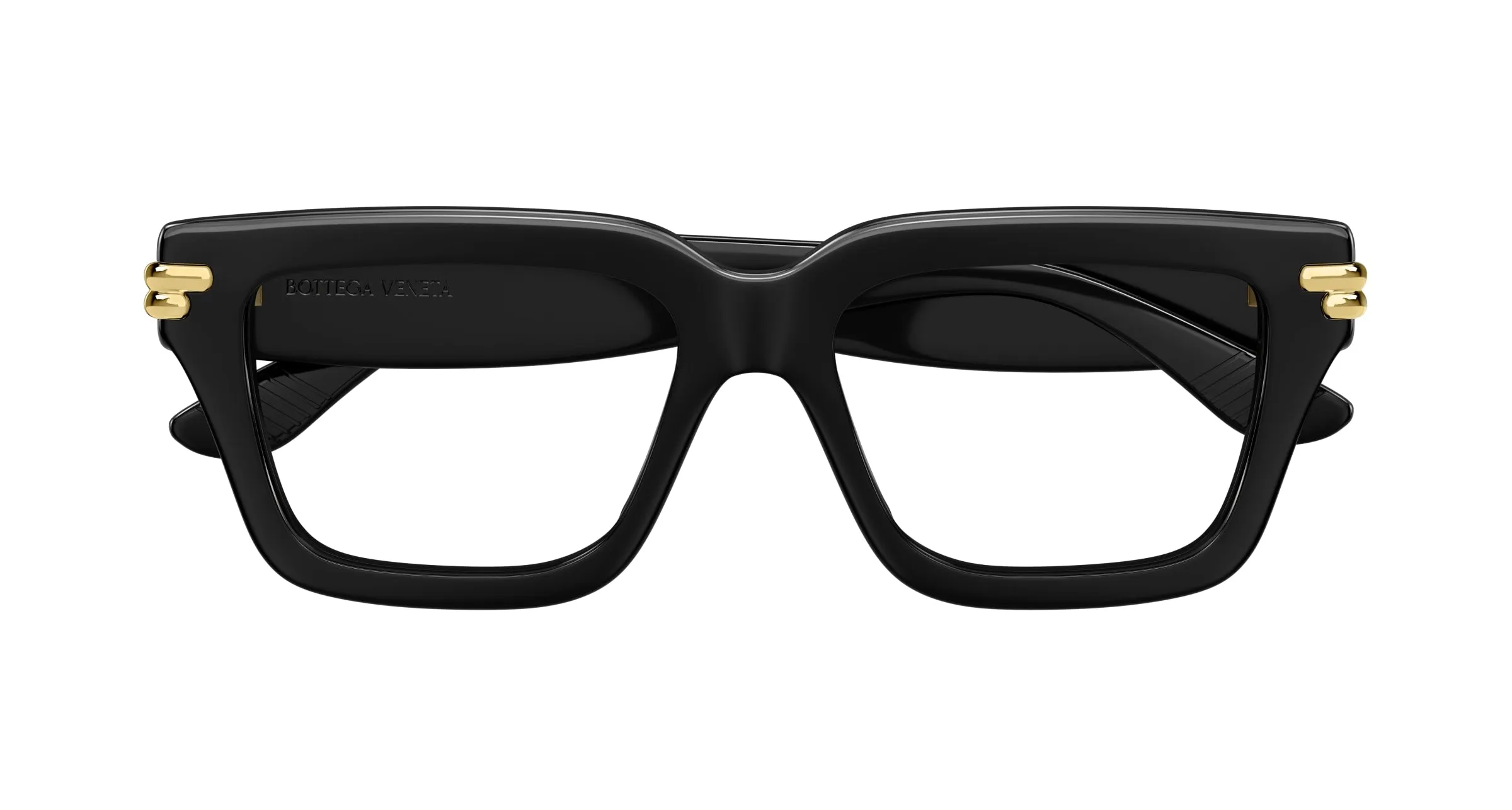 Bottega Veneta BV1324O 001 Montature da vista Acetato Nero Trasparente Squadrata - immagine 2