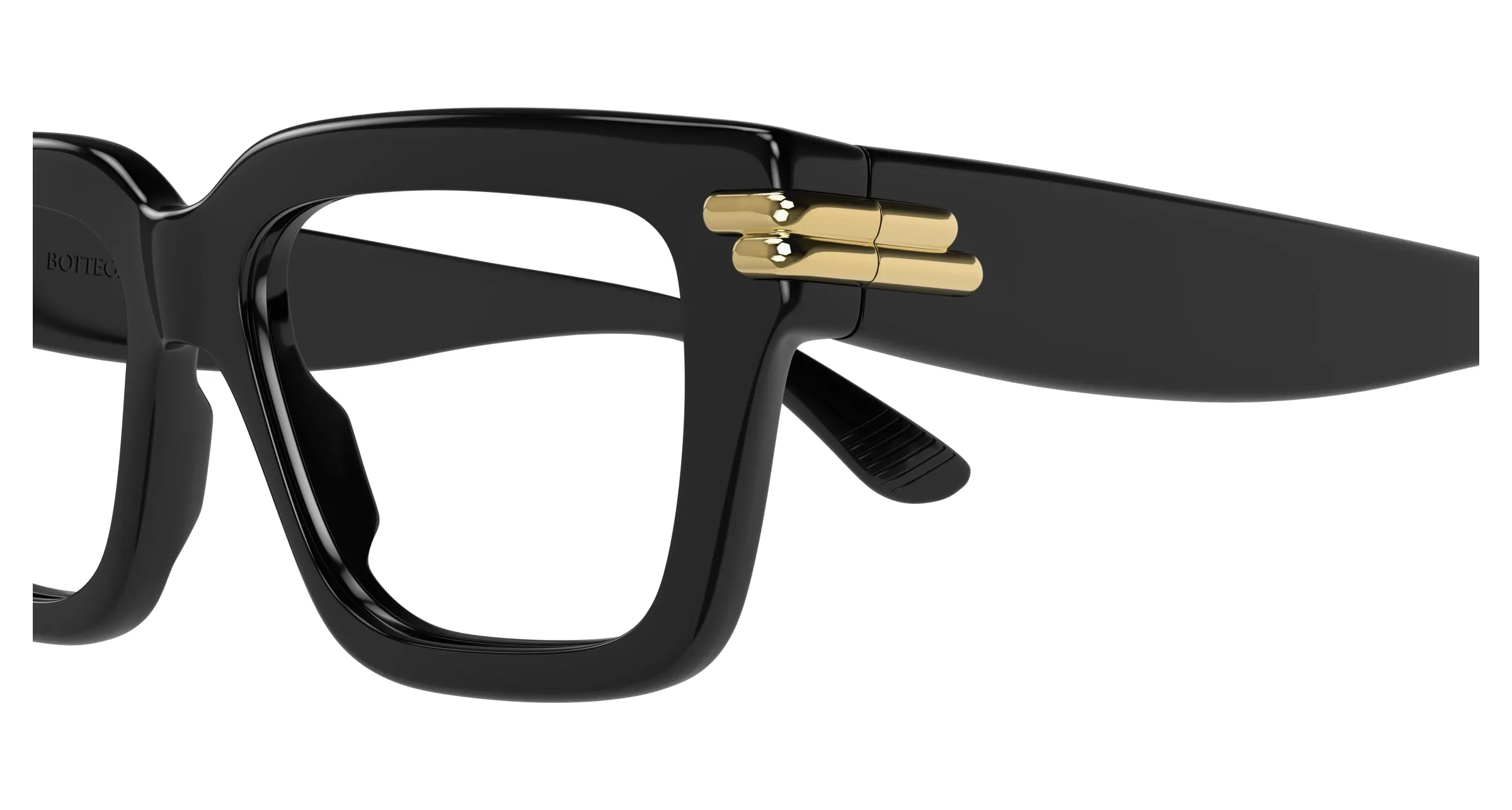 Bottega Veneta BV1324O 001 Montature da vista Acetato Nero Trasparente Squadrata - immagine 3