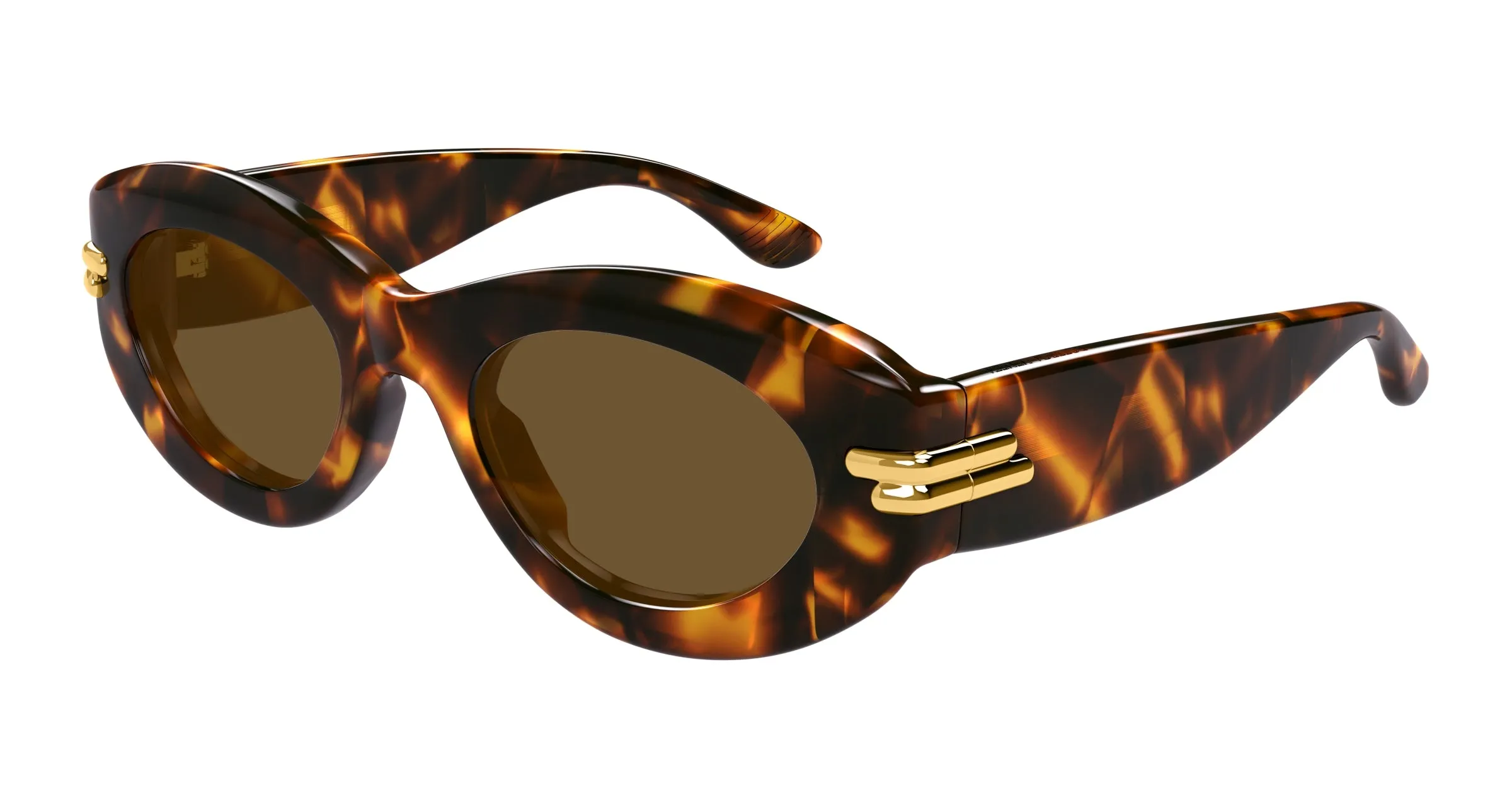 Bottega Veneta BV1322S 002 Occhiali da sole Acetato Havana Marrone Rotonda - immagine 1