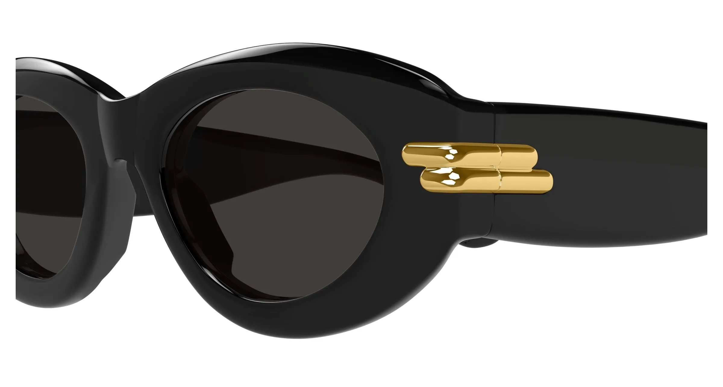 Bottega Veneta BV1322S 001 Occhiali da sole Acetato Nero Grigio Rotonda - immagine 3