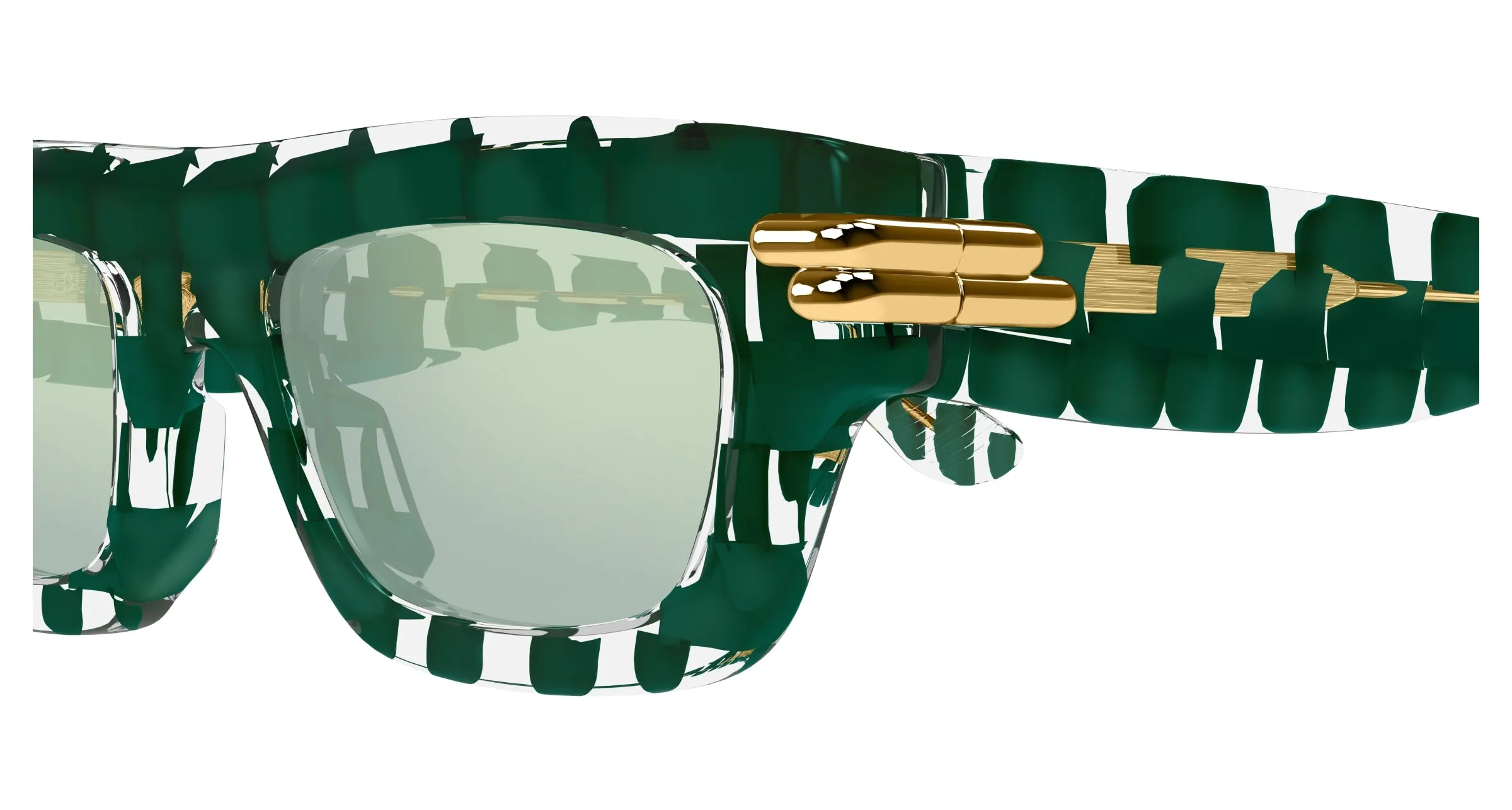 Bottega Veneta BV1321S 003 Occhiali da sole Acetato Verde Verde Squadrata - immagine 3