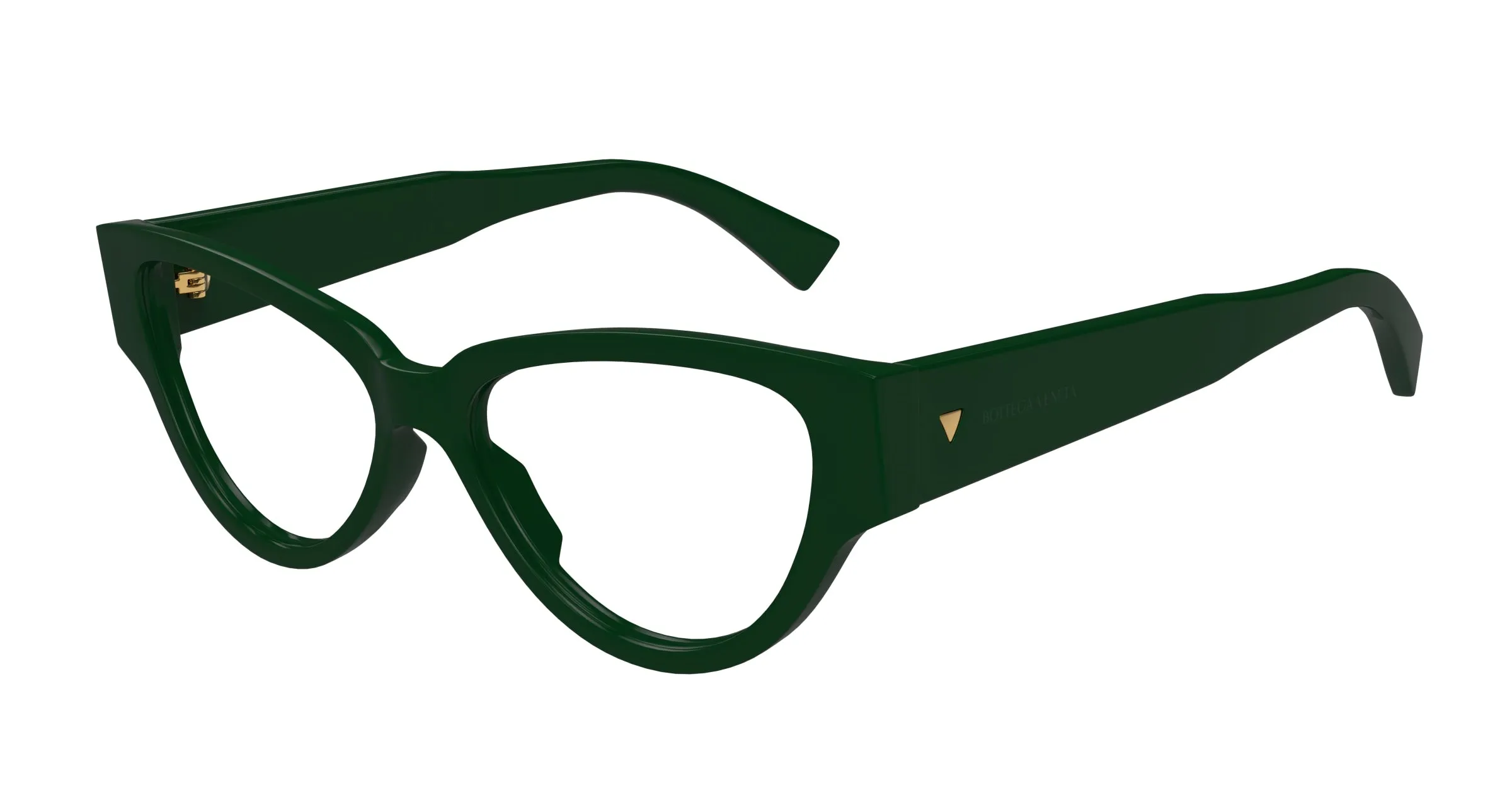 Bottega Veneta BV1320O 003 Montature da vista Acetato Verde Trasparente Cat Eye - immagine 1
