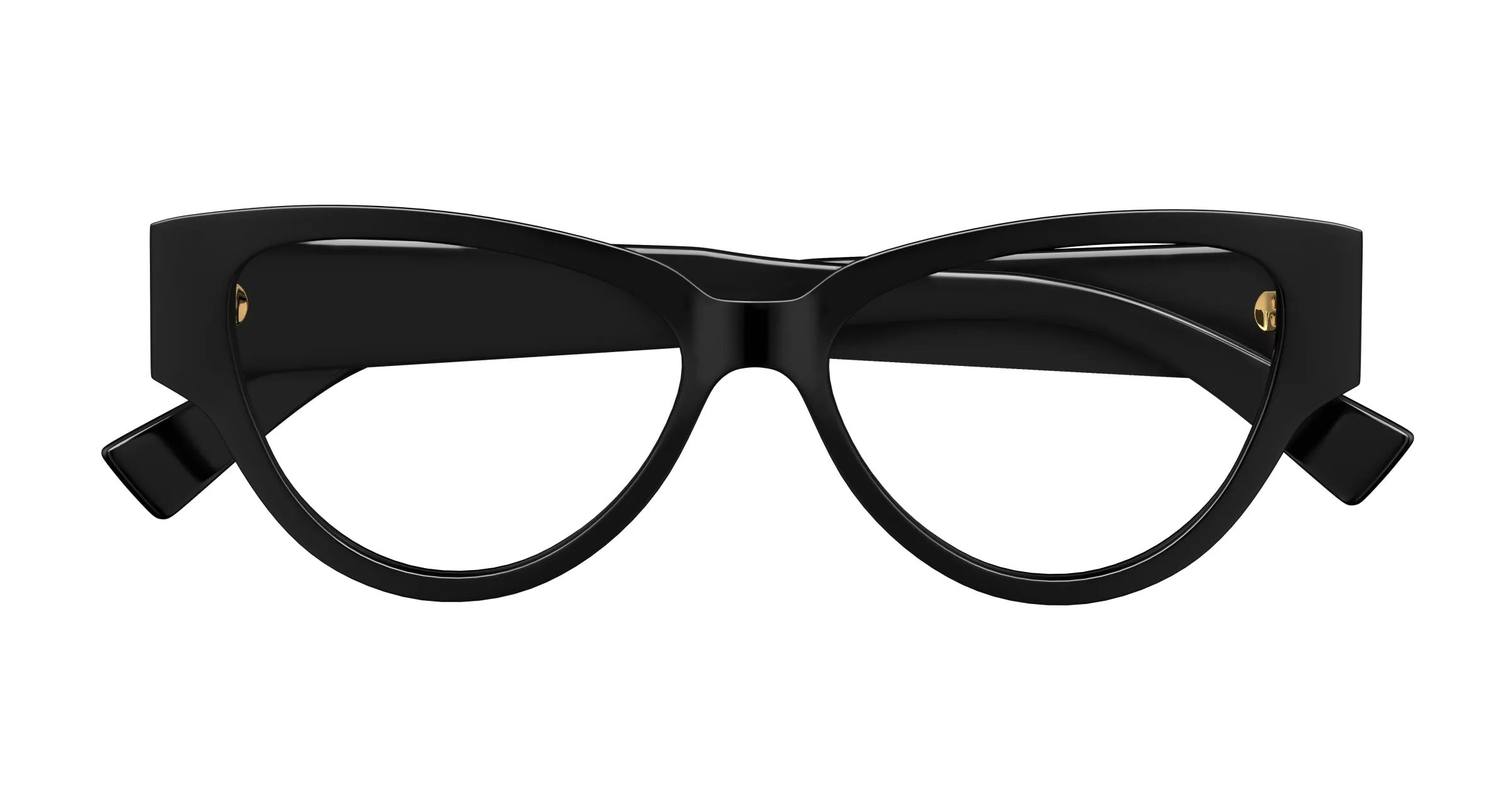 Bottega Veneta BV1320O 001 Montature da vista Acetato Nero Trasparente Cat Eye - immagine 2