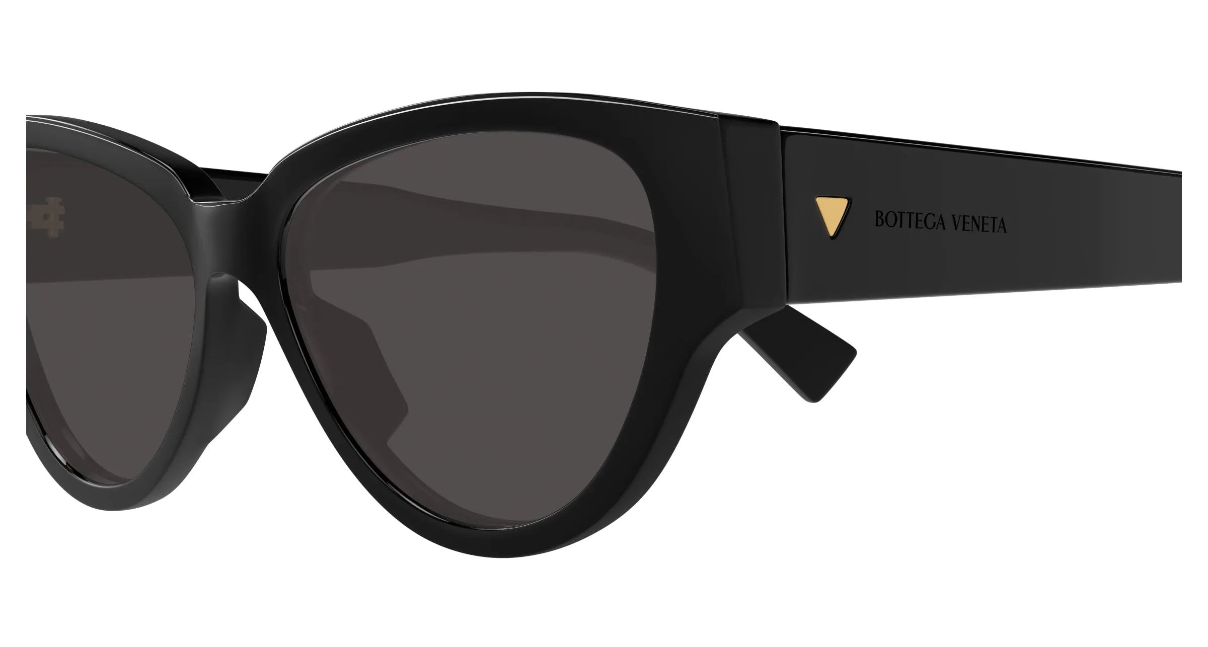 Bottega Veneta BV1319S 001 Occhiali da sole Acetato Nero Grigio Cat Eye - immagine 3