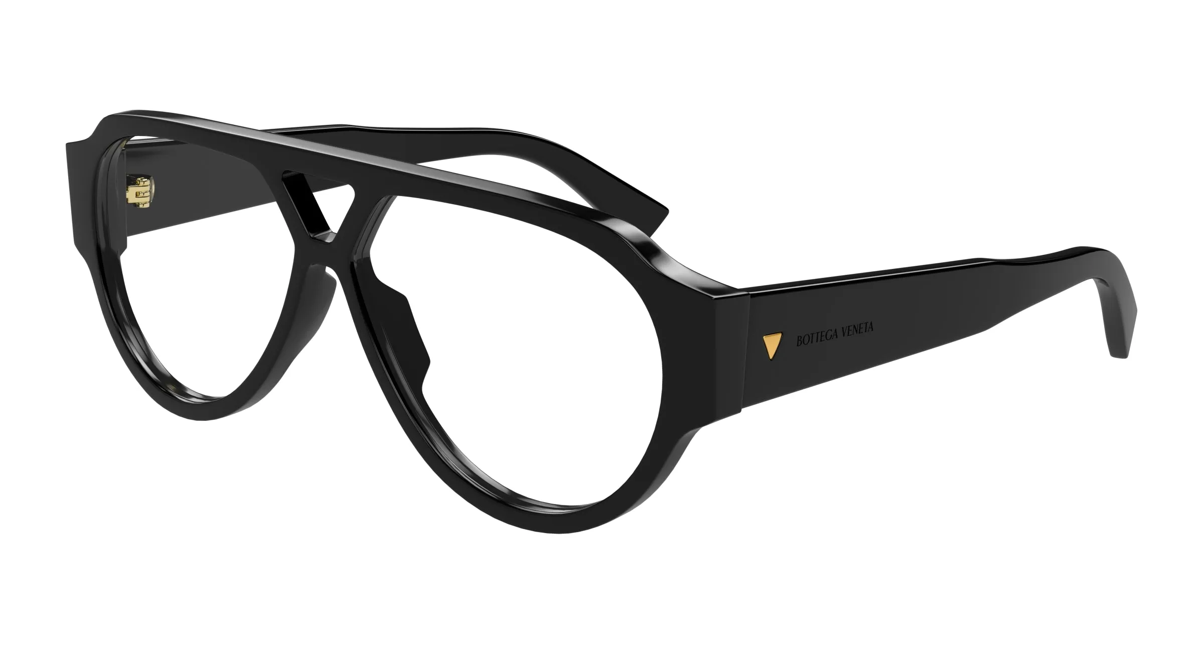 Bottega Veneta BV1318S 005 Occhiali da sole Acetato Nero Trasparente Pilot - immagine 1