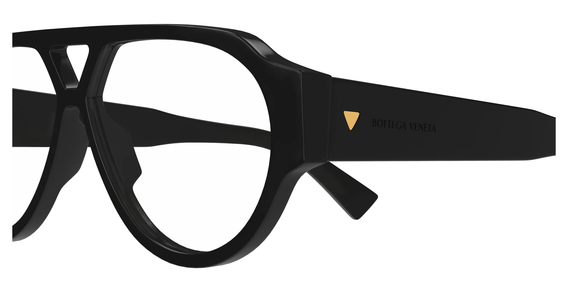Bottega Veneta BV1318S 005 Occhiali da sole Acetato Nero Trasparente Pilot - immagine 3