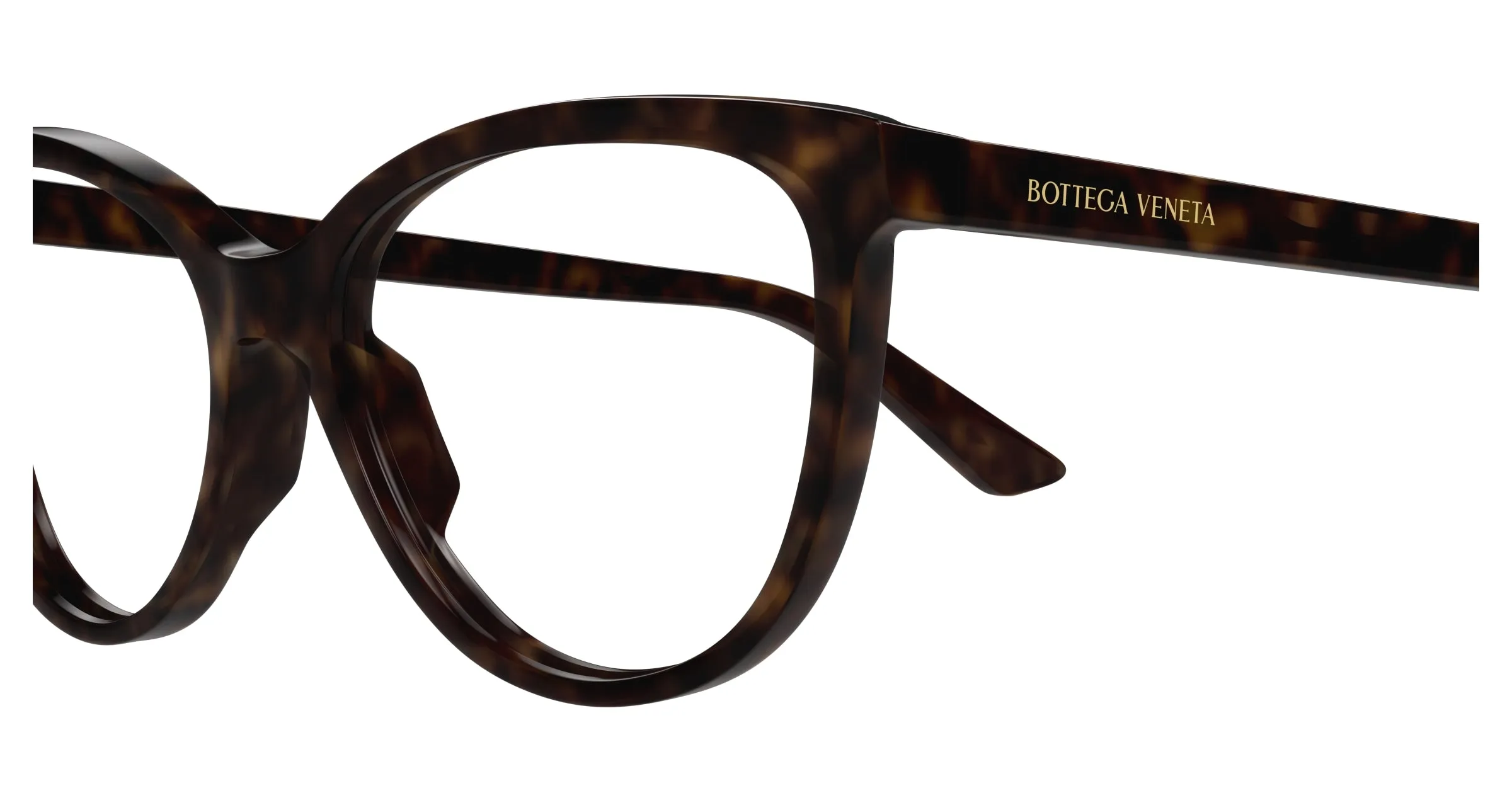 Bottega Veneta BV1313O 002 Montature da vista Acetato Havana Trasparente Cat Eye - immagine 3
