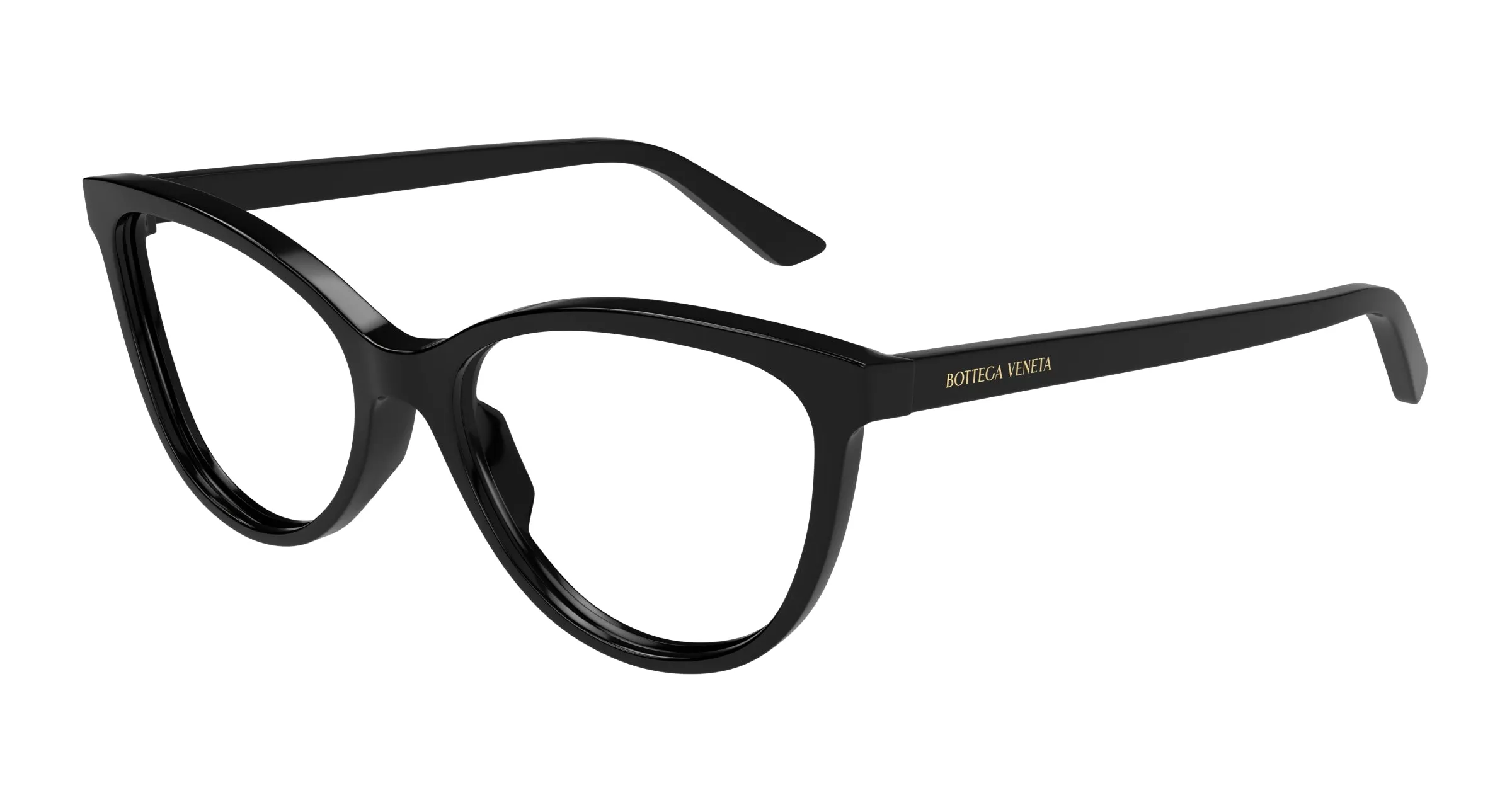 Bottega Veneta BV1313O 001 Montature da vista Acetato Nero Trasparente Cat Eye - immagine 1