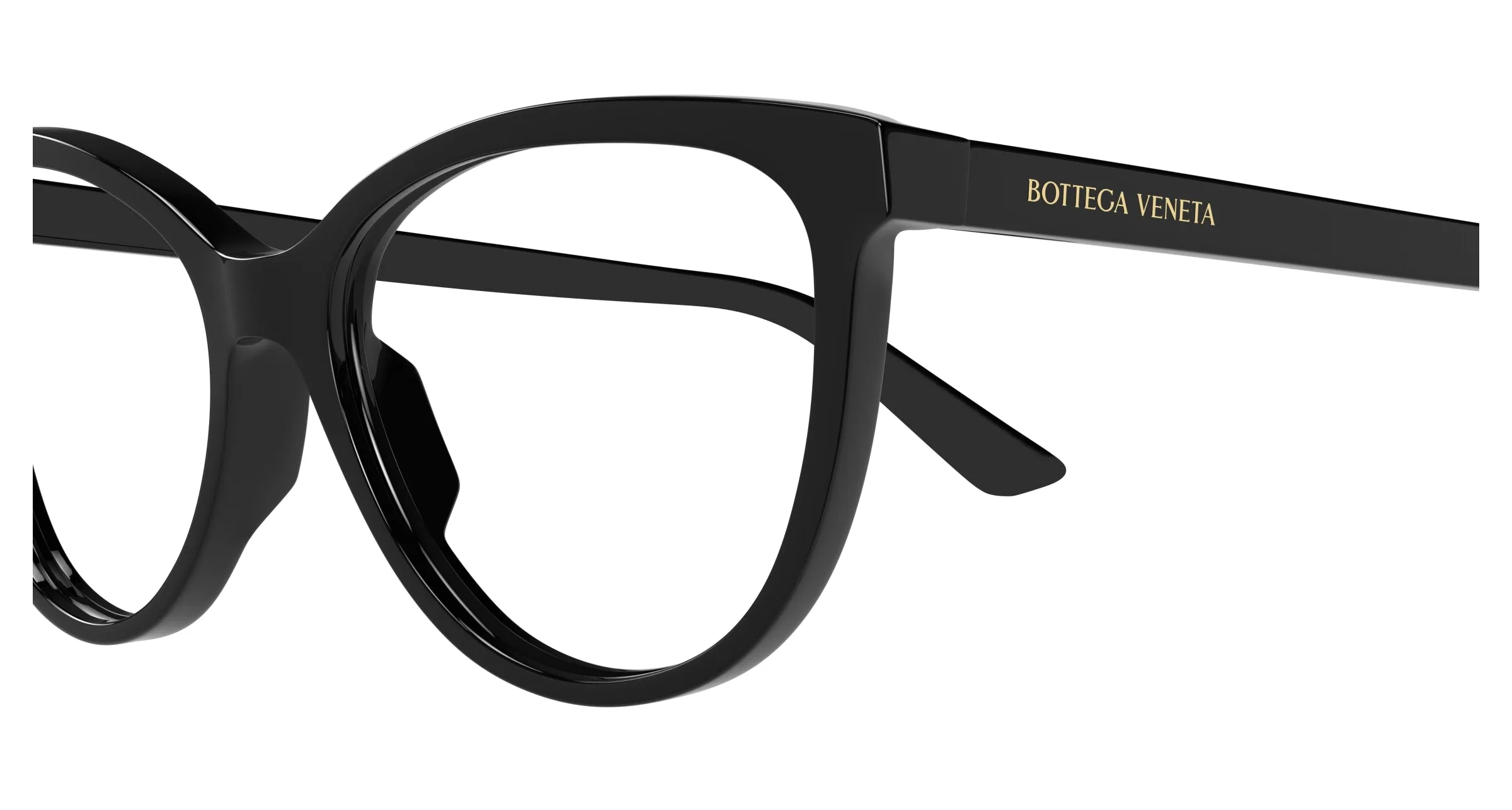 Bottega Veneta BV1313O 001 Montature da vista Acetato Nero Trasparente Cat Eye - immagine 3