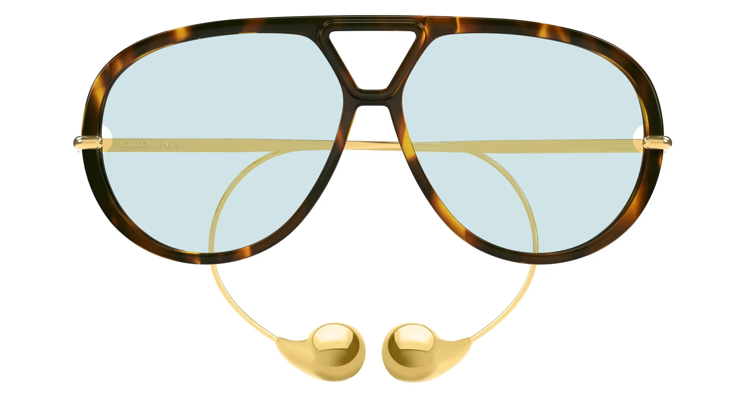 Bottega Veneta BV1273S 007 Occhiali da sole Acetato Havana Verde Geometrica - immagine 2