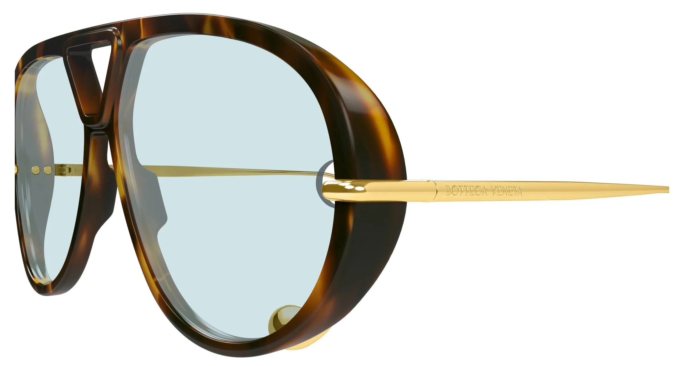 Bottega Veneta BV1273S 007 Occhiali da sole Acetato Havana Verde Geometrica - immagine 3