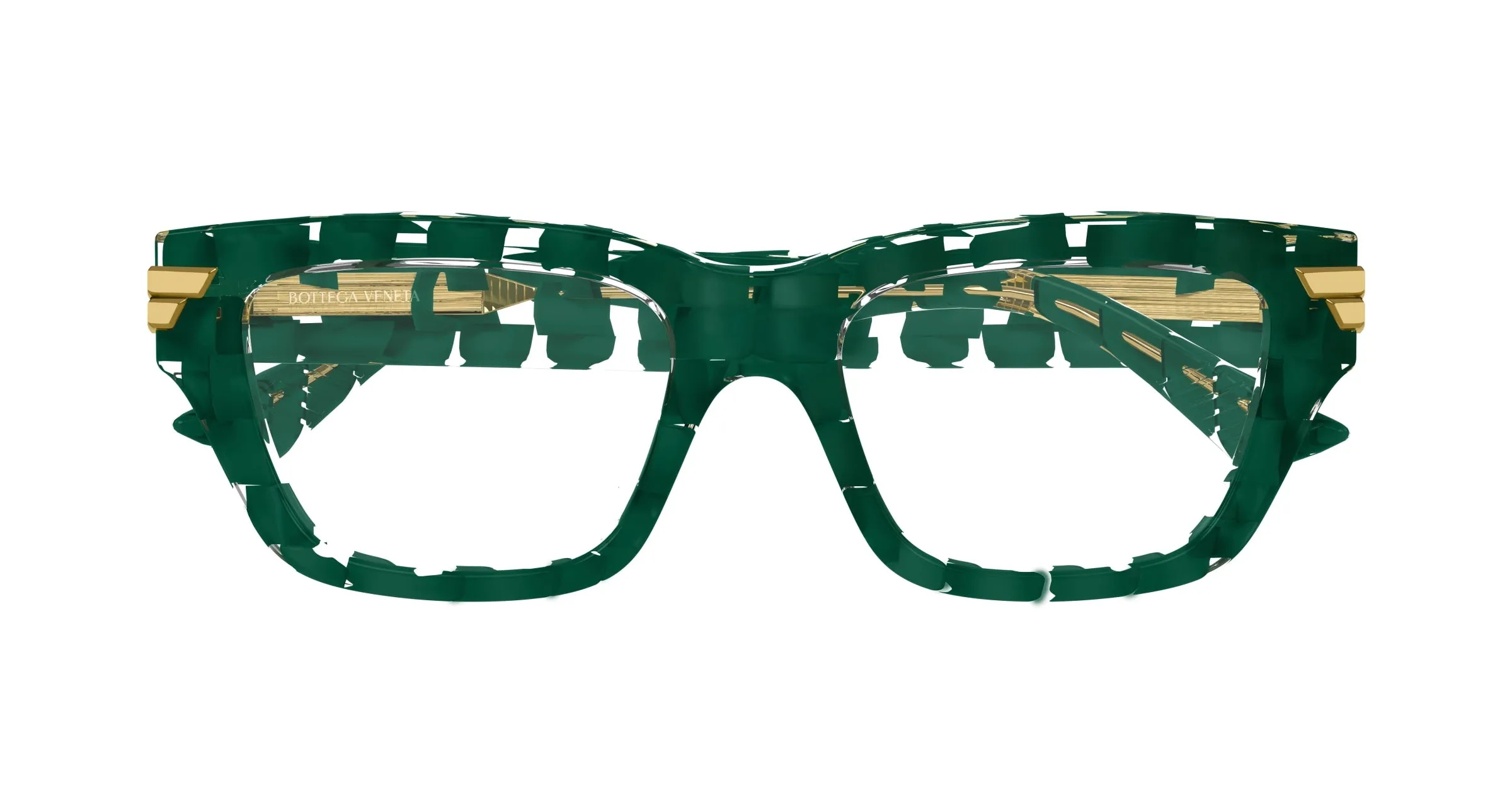 Bottega Veneta BV1190O 005 Montature da vista Acetato Verde Trasparente Squadrata - immagine 2