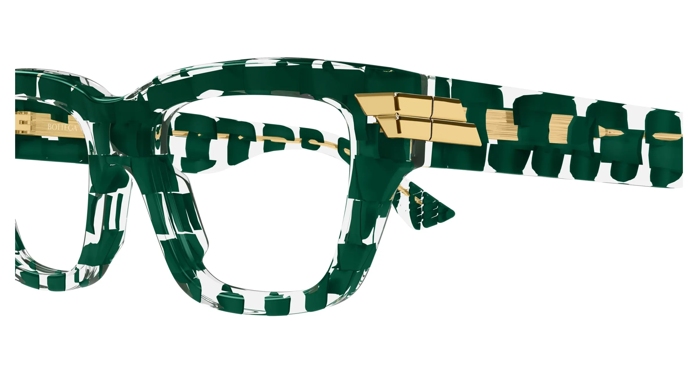 Bottega Veneta BV1190O 005 Montature da vista Acetato Verde Trasparente Squadrata - immagine 3