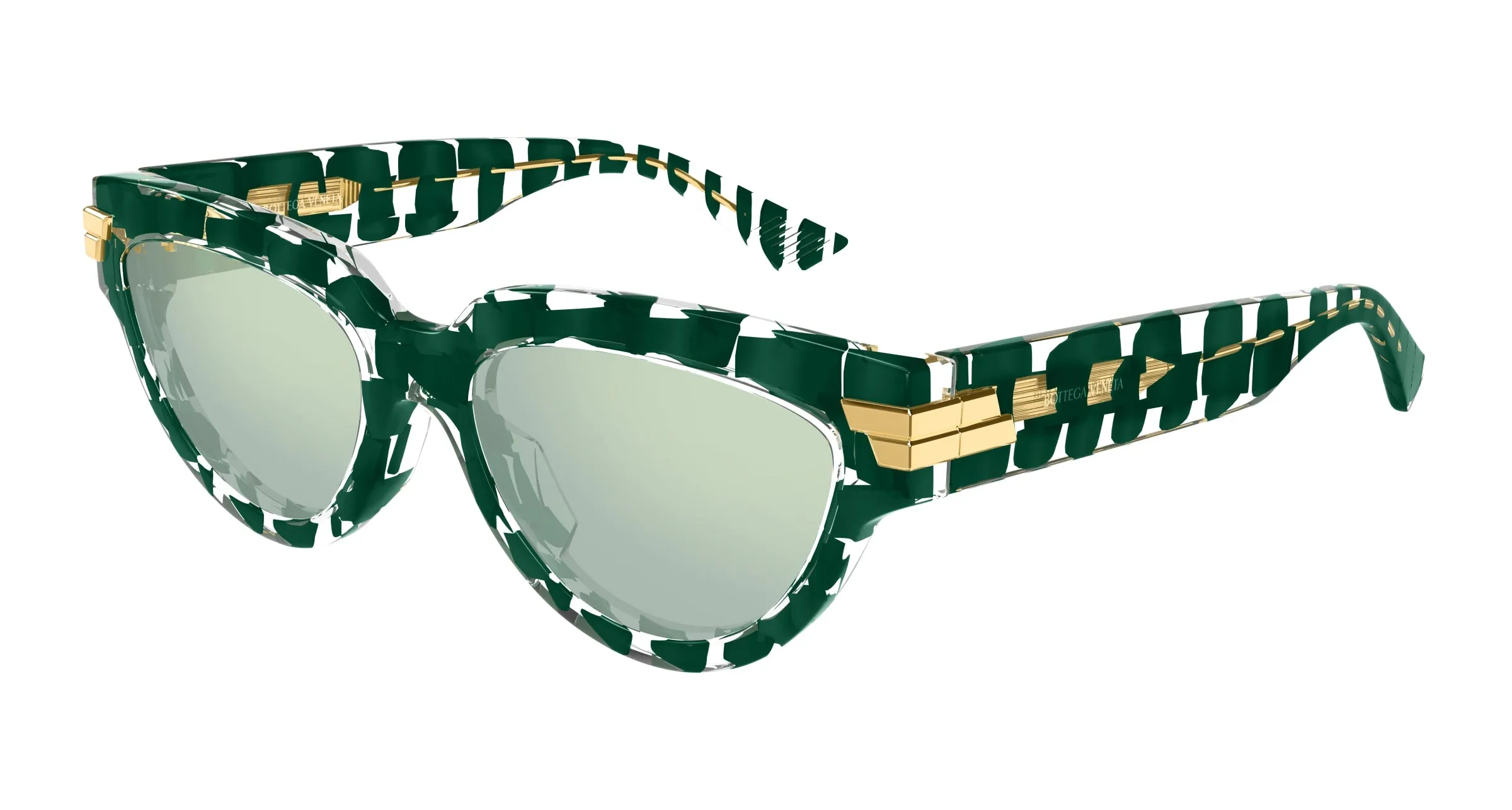 Bottega Veneta BV1035S 008 Occhiali da sole Acetato Verde Verde Cat Eye - immagine 1