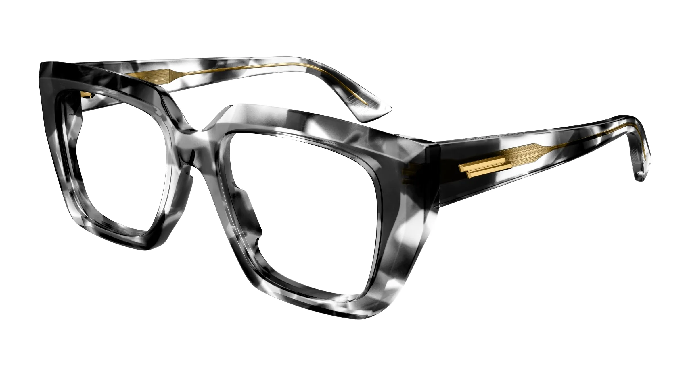 Bottega Veneta BV1032O 008 Montature da vista Acetato Havana Trasparente Squadrata - immagine 1