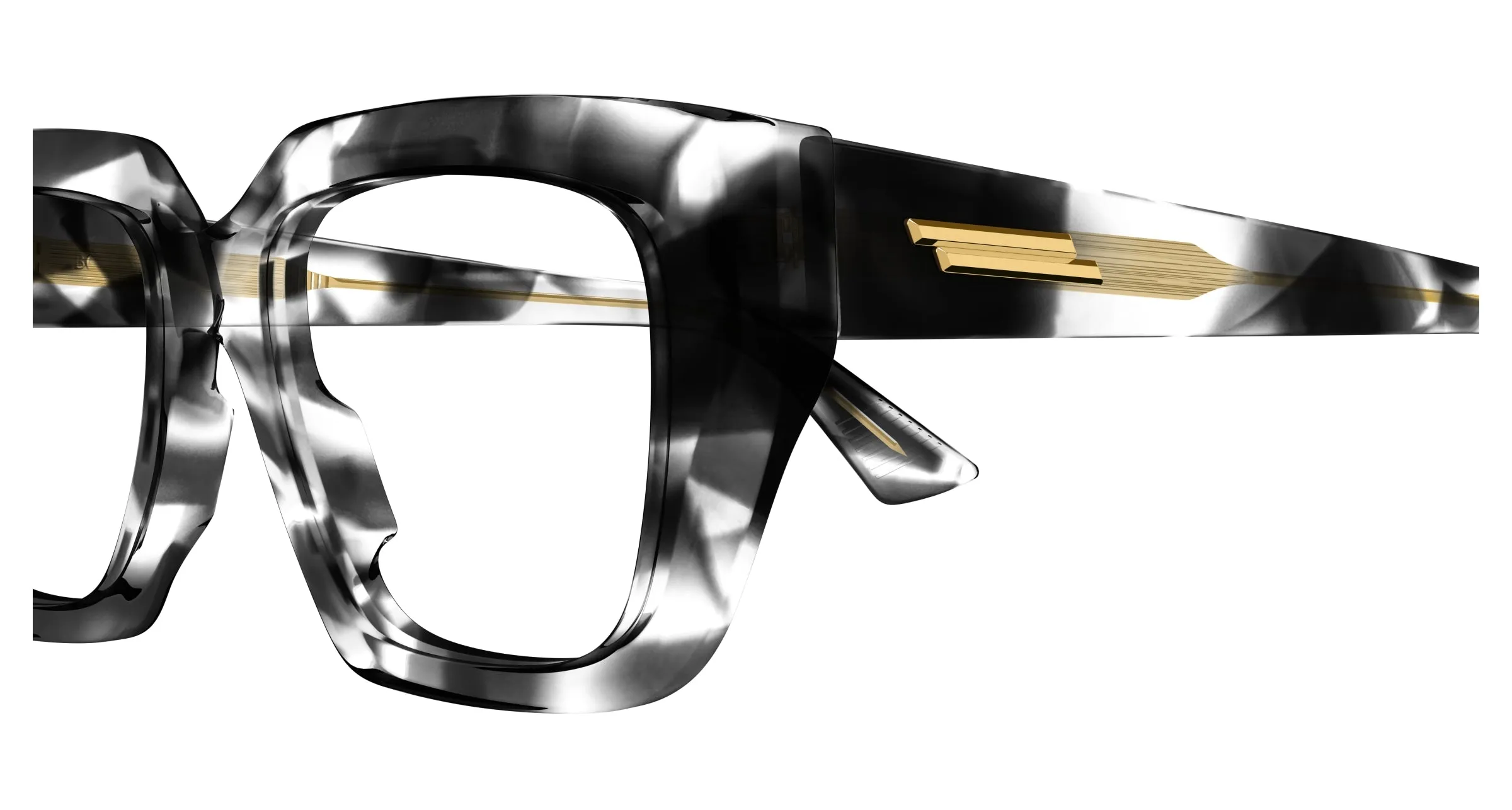 Bottega Veneta BV1032O 008 Montature da vista Acetato Havana Trasparente Squadrata - immagine 3