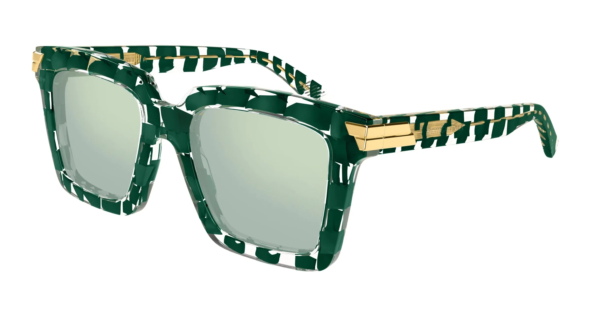Bottega Veneta BV1005S 010 Occhiali da sole Acetato Verde Verde Squadrata - immagine 1