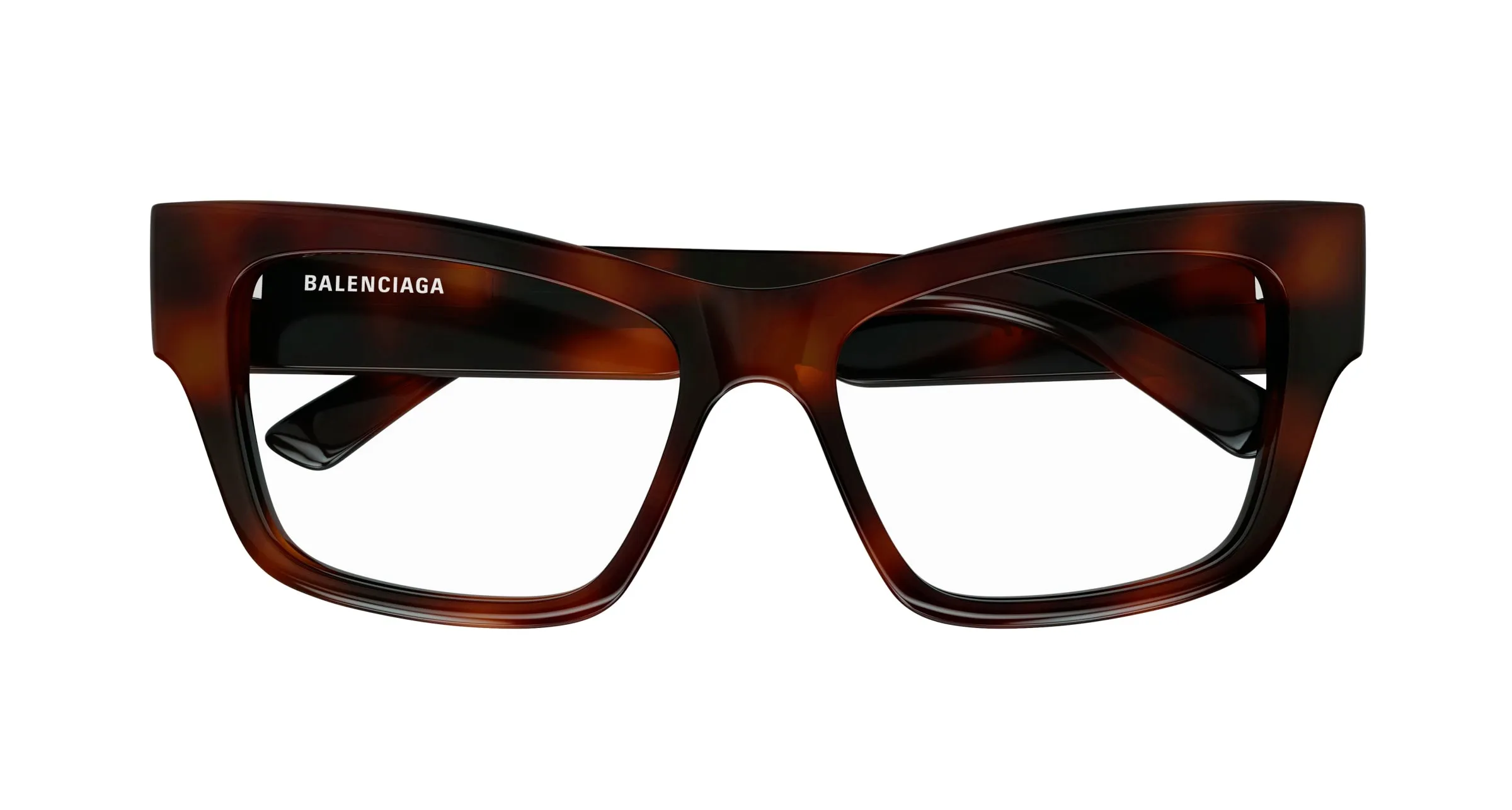 Balenciaga Donna BB0378O 002 Montature da vista Acetato Havana Trasparente Cat Eye - immagine 2
