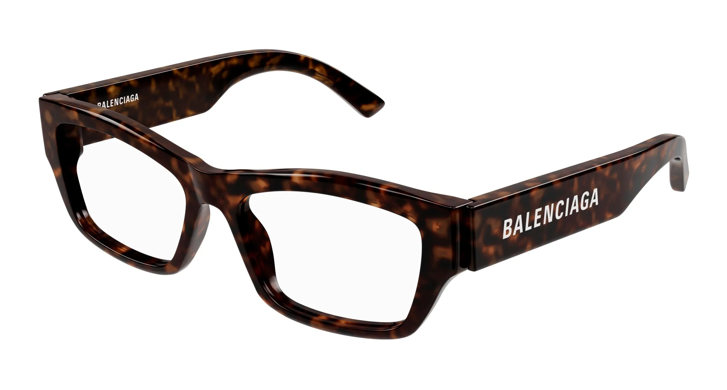 Balenciaga Uomo BB0377O 002 Montature da vista Acetato Havana Trasparente Squadrata - immagine 1