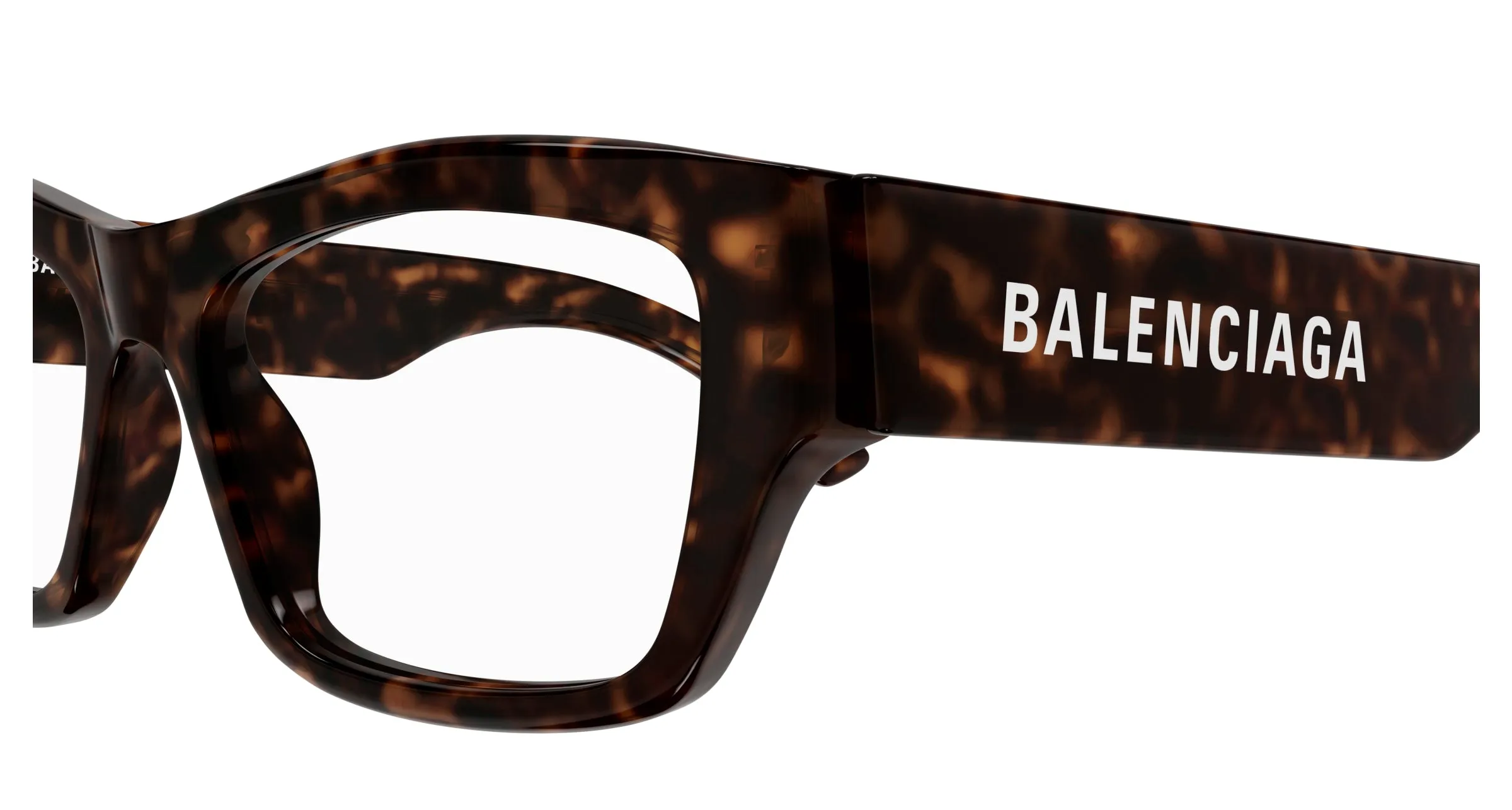 Balenciaga Uomo BB0377O 002 Montature da vista Acetato Havana Trasparente Squadrata - immagine 3