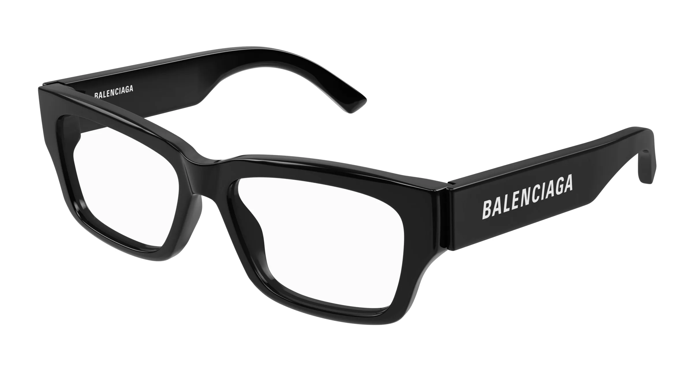 Balenciaga BB0376O 001 Montature da vista Acetato Nero Trasparente Squadrata - immagine 1