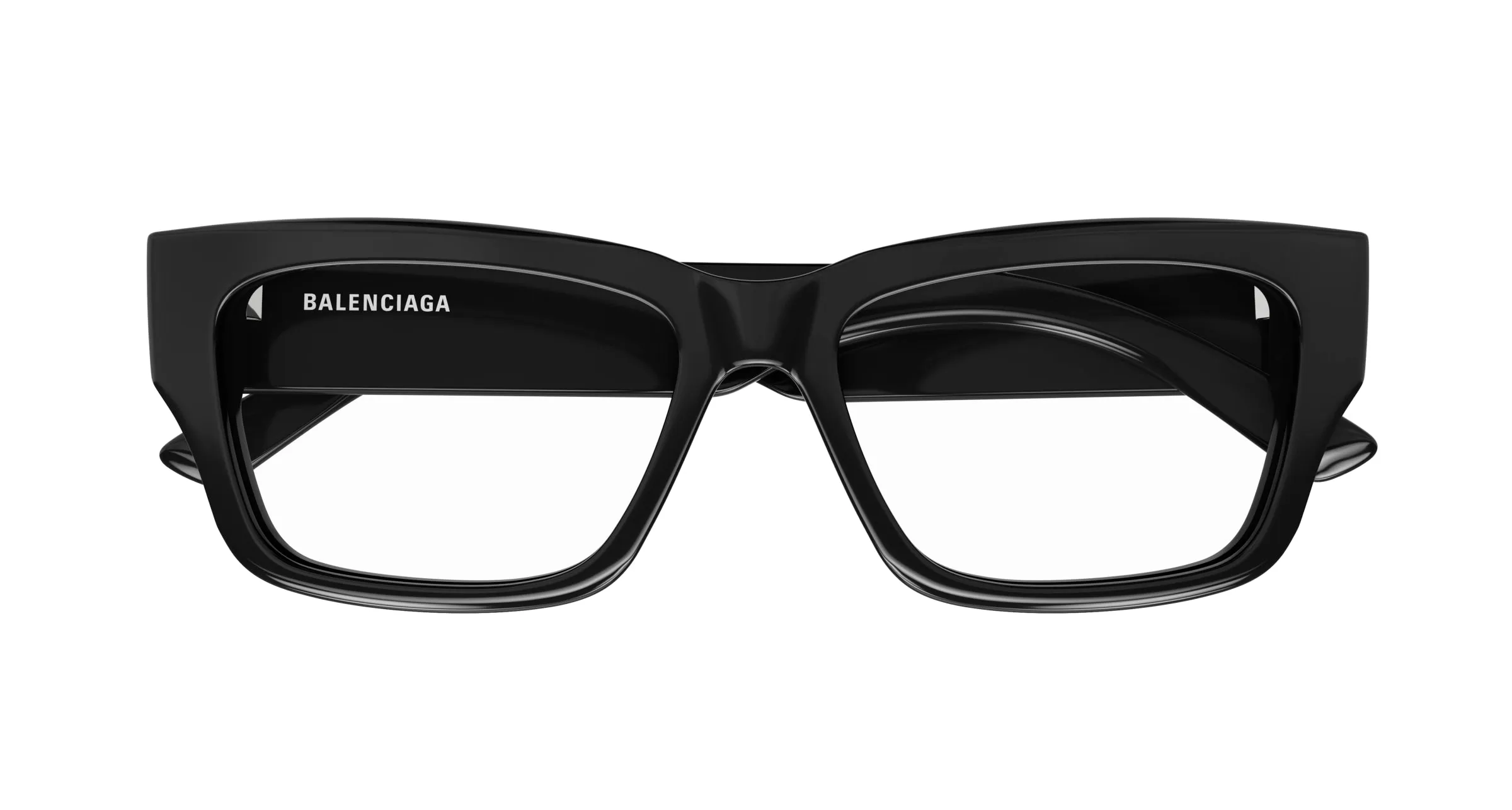 Balenciaga BB0376O 001 Montature da vista Acetato Nero Trasparente Squadrata - immagine 2