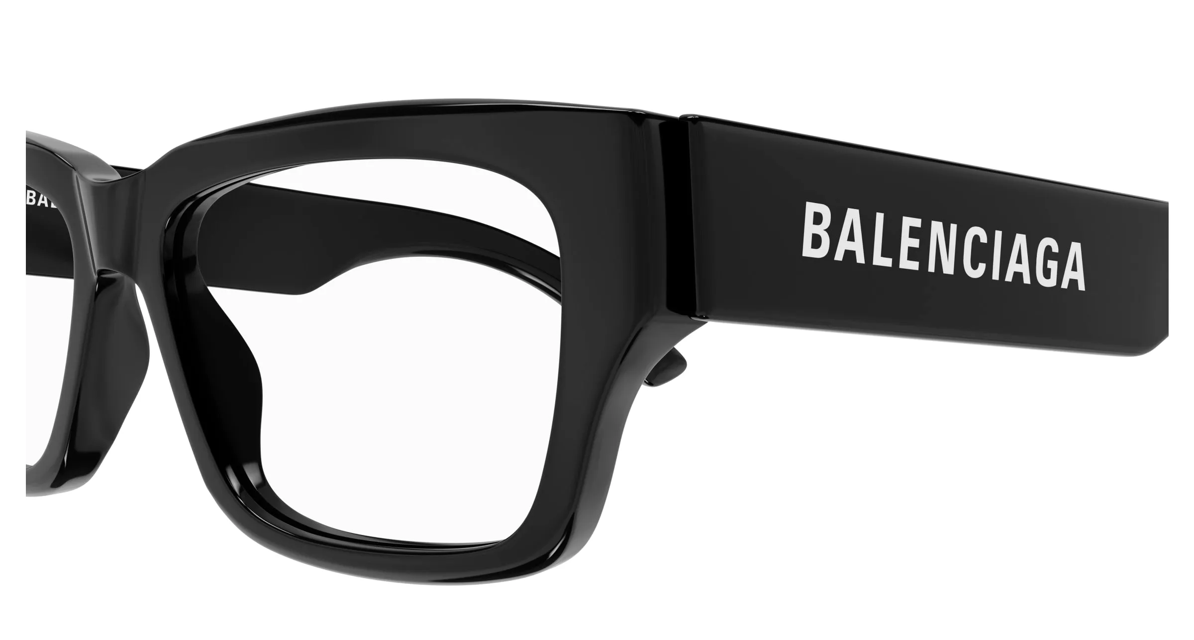 Balenciaga BB0376O 001 Montature da vista Acetato Nero Trasparente Squadrata - immagine 3