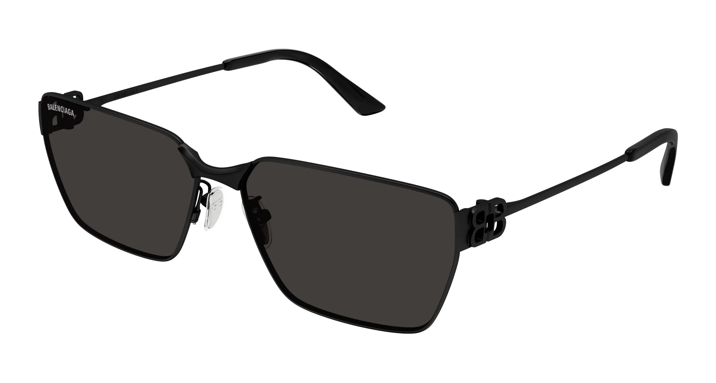 Balenciaga BB0374SK 001 Occhiali da sole Metallo Nero Grigio Squadrata - immagine 1