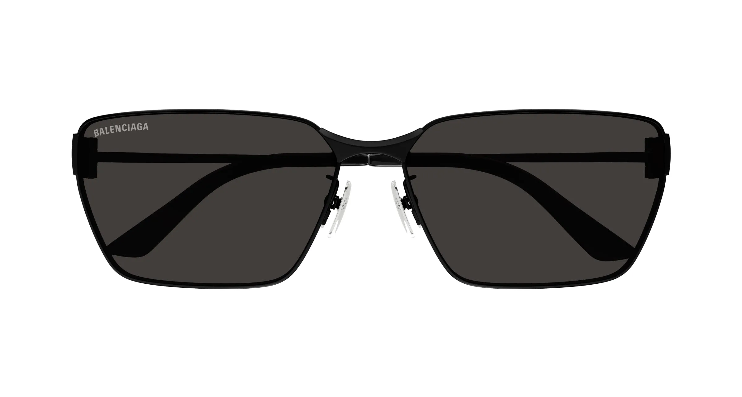 Balenciaga BB0374SK 001 Occhiali da sole Metallo Nero Grigio Squadrata - immagine 2
